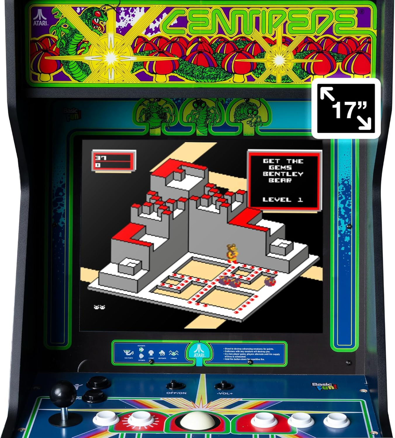 – Atari Centipede Ultra Series Game Machine, 40 Games, 17″ Liquid Crystal Screen
