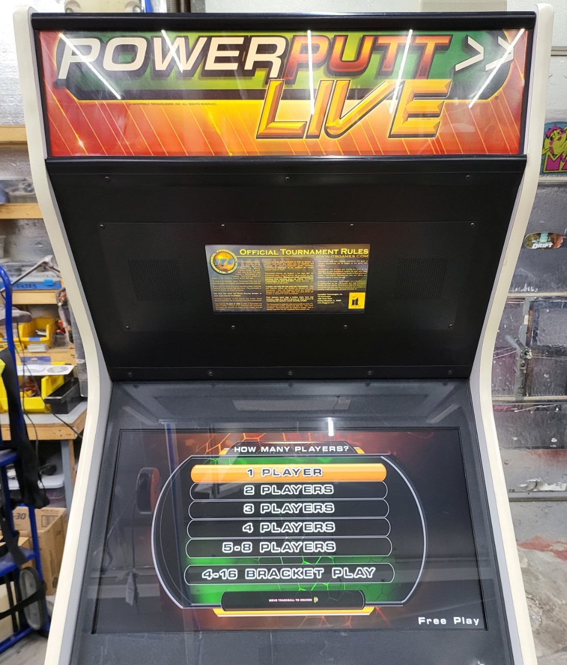 POWER PUTT LIVE Mini Golf Full Size Sports 1-16 Player Arcade Game 27″ LCD