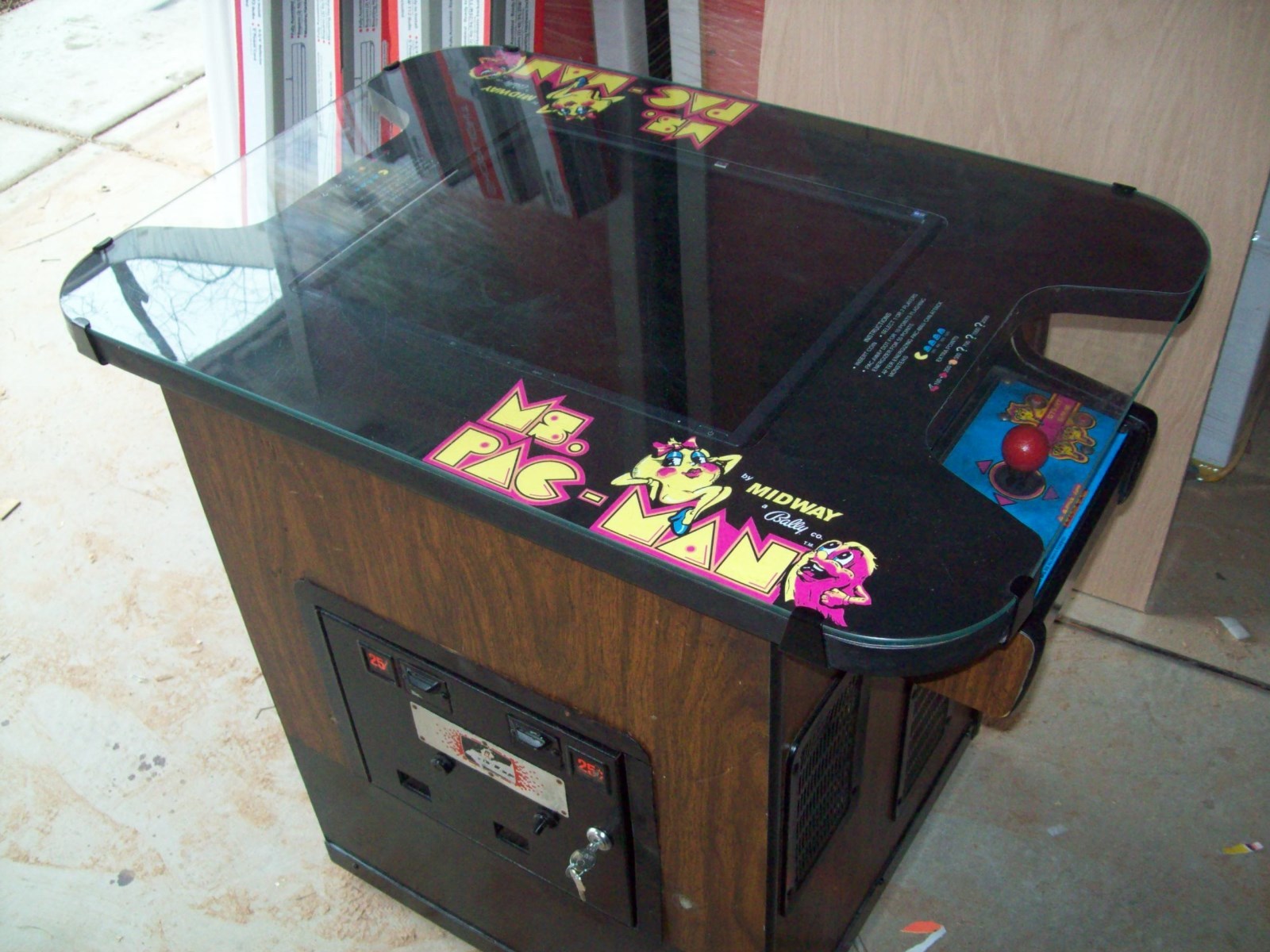 PAC-MAN or Mrs. Restored Original Cocktail Table Video Arcade Game with Warranty