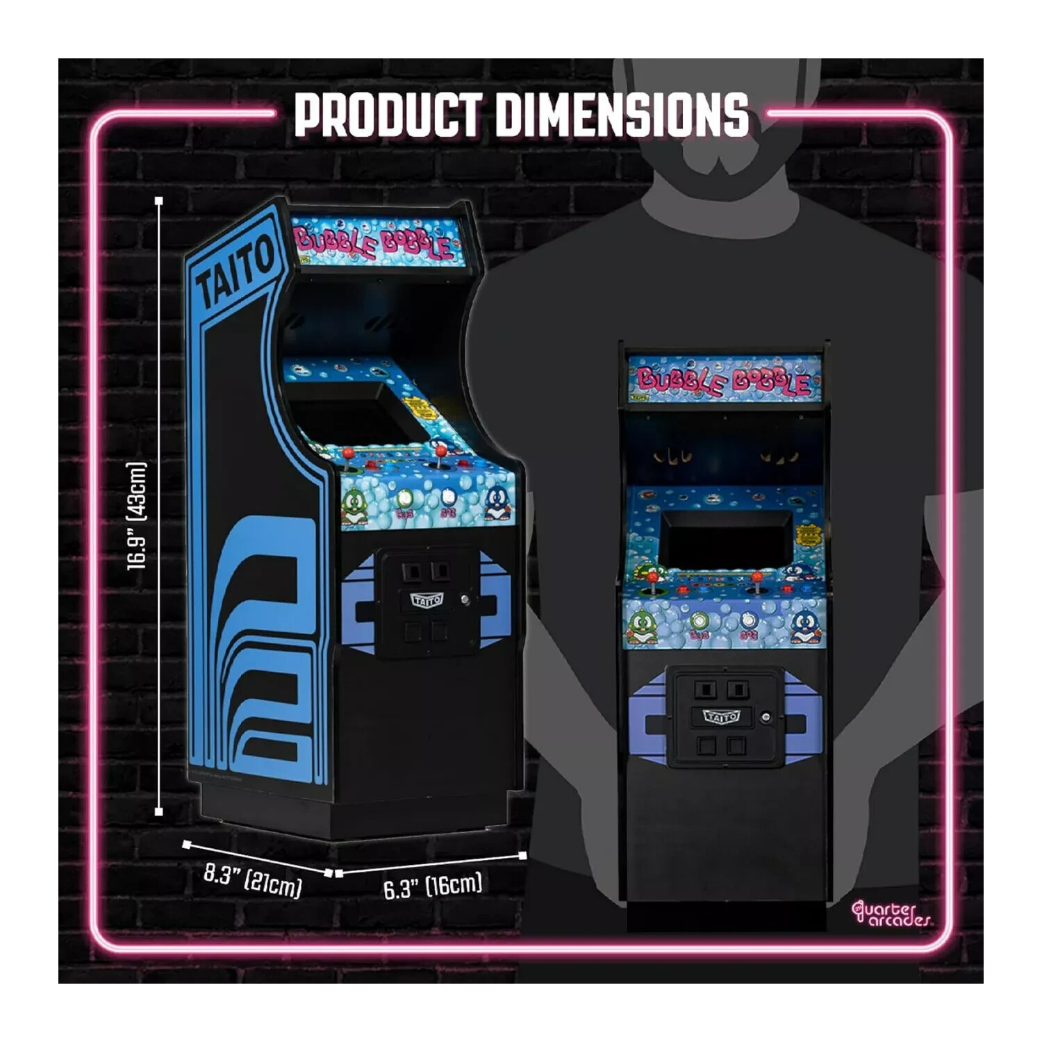Numskull Quarter Arcades – Bubble Bobble Mini Arcade – 1/4 Scale Original ROM