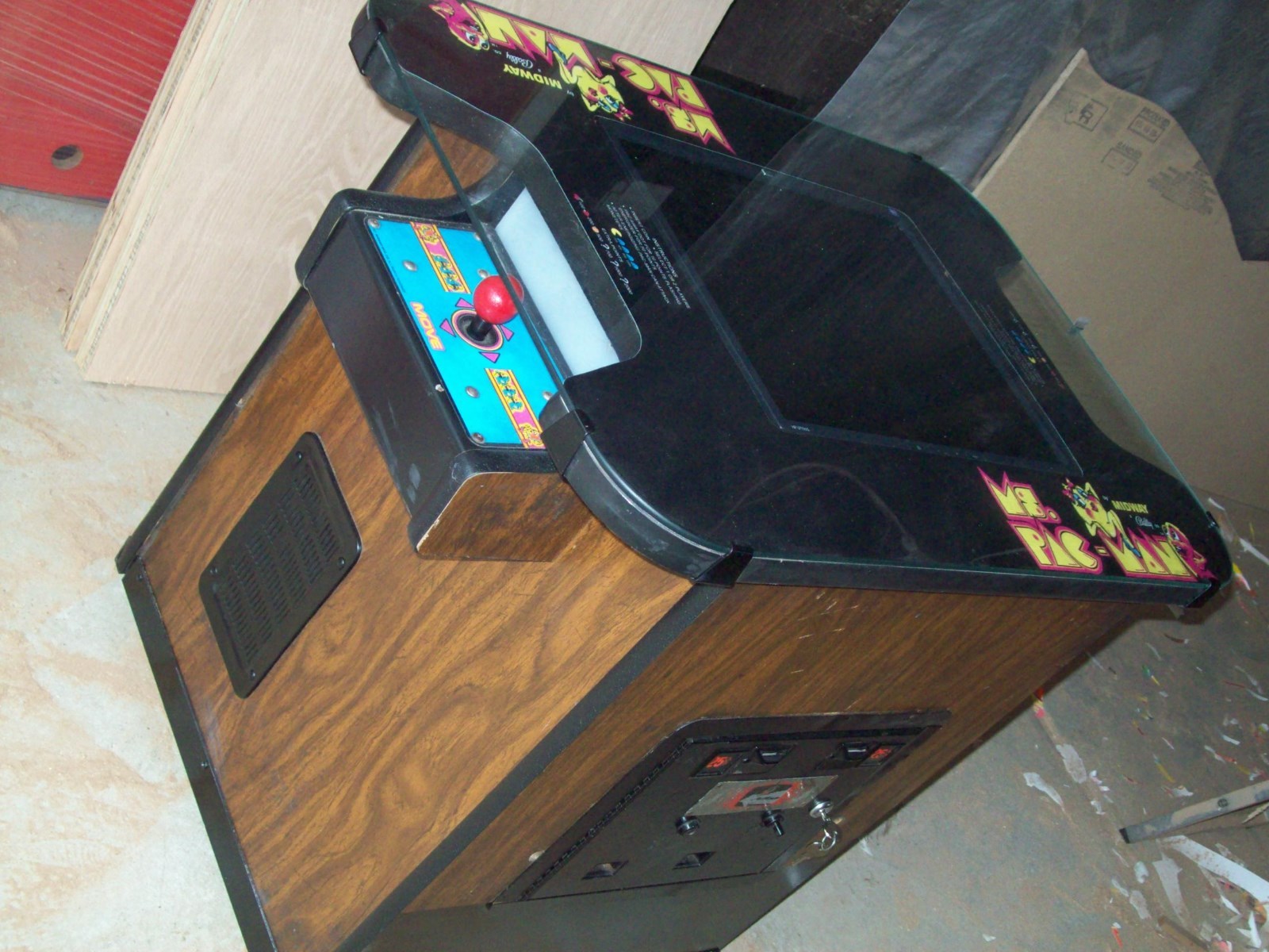 PAC-MAN or Mrs. Restored Original Cocktail Table Video Arcade Game with Warranty