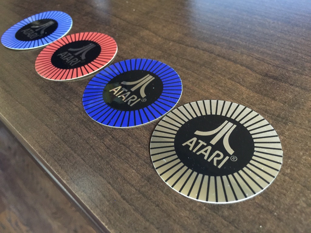 Arcade Atari Steering Wheel Center Decal Sticker – Pole Position – DARK BLUE!
