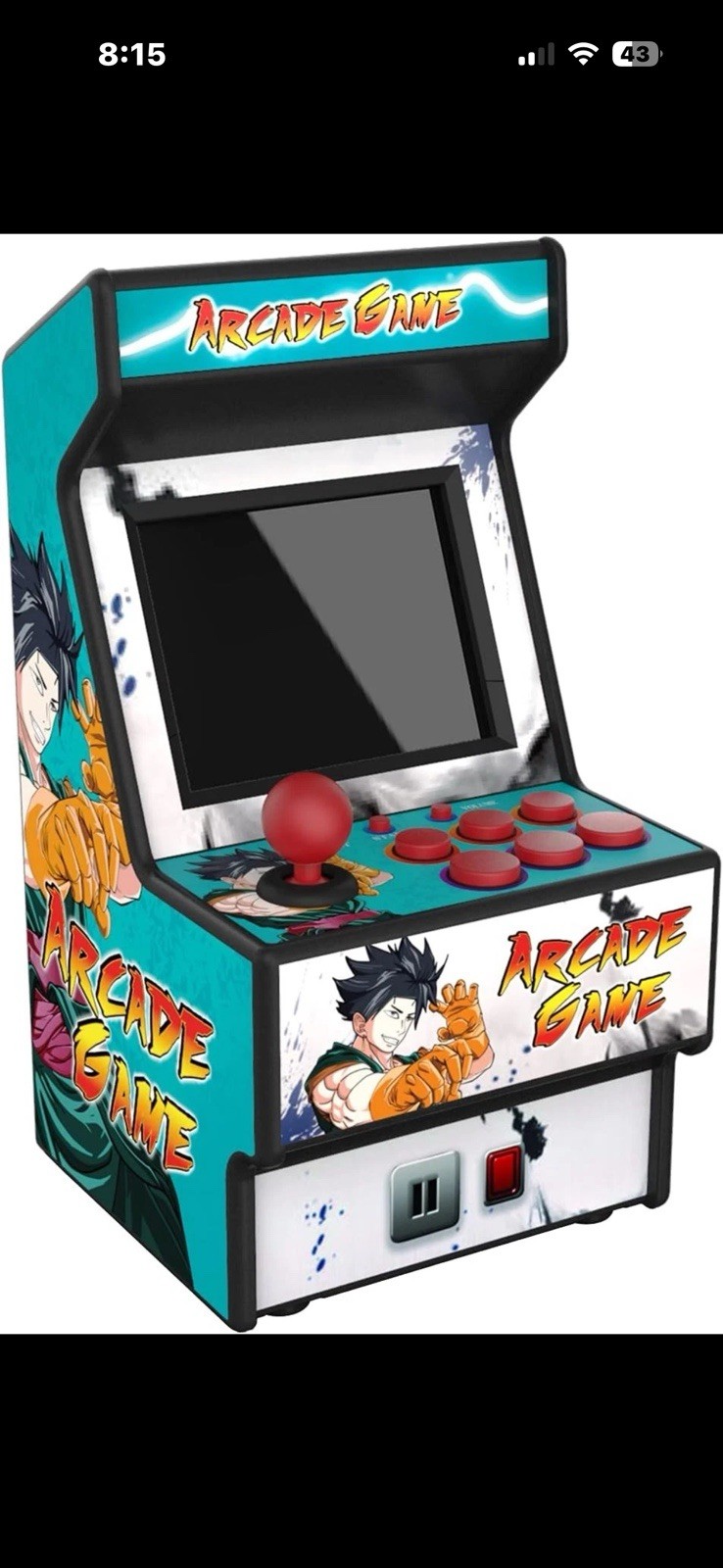 Mini Arcade Machine, Retro Gaming Console, Green 156 Games One Player