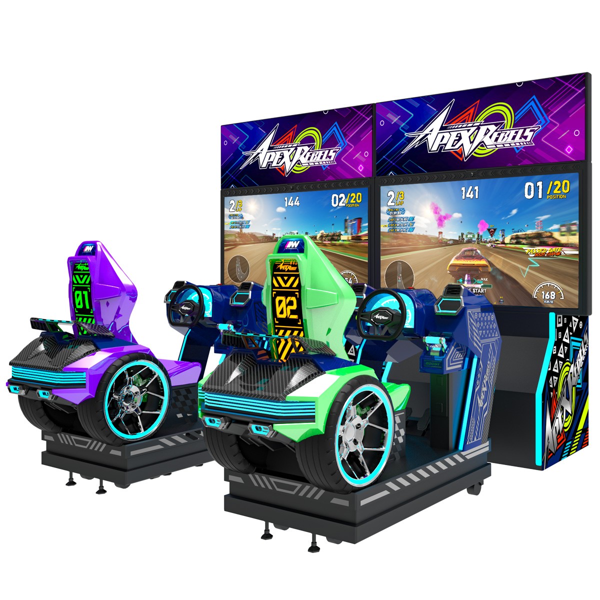 Sega Apex Rebels Arcade Racing Driving Game 65″