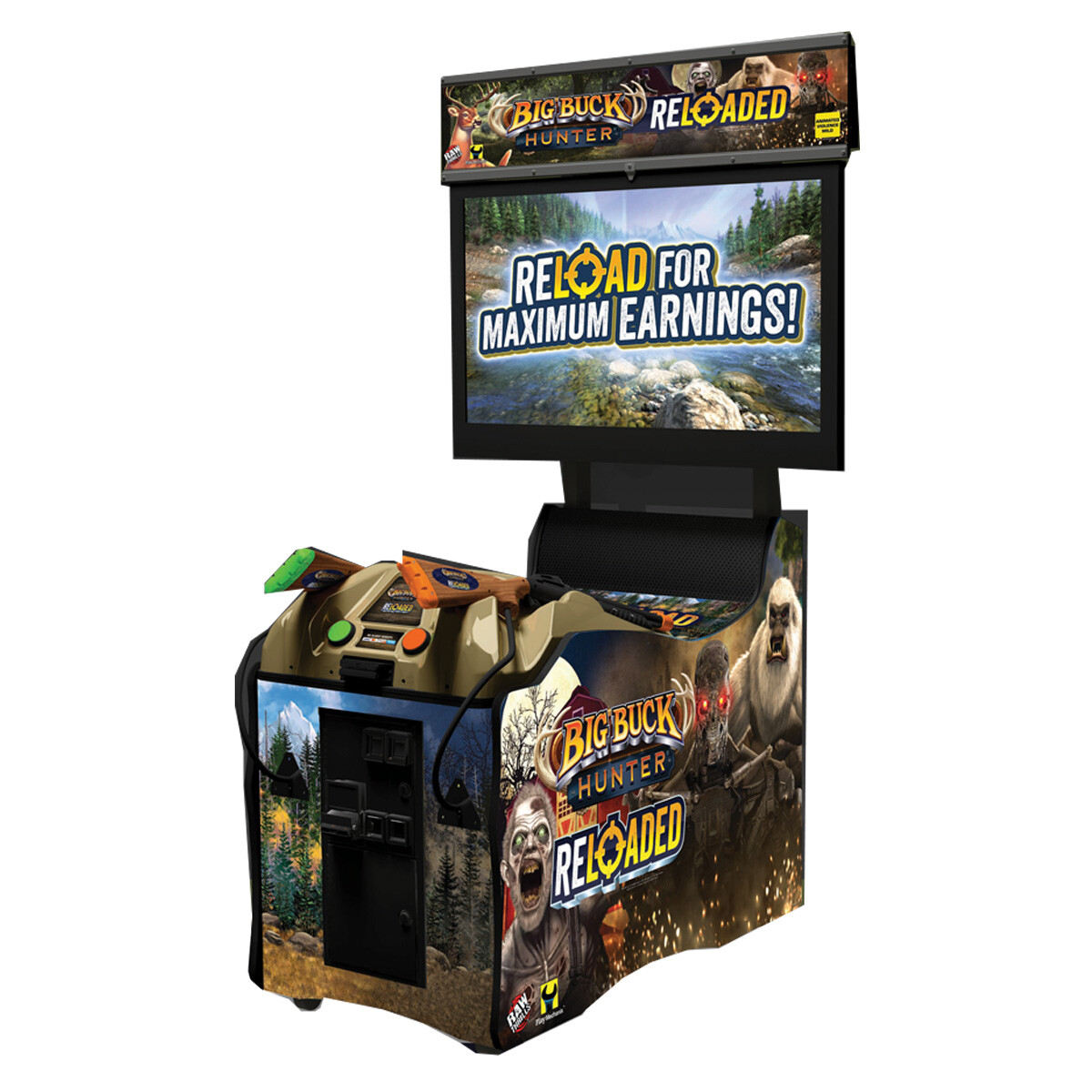 Big Buck Hunter Reloaded Panorama Gun Shooting Arcade Game 42″ Monitor Online