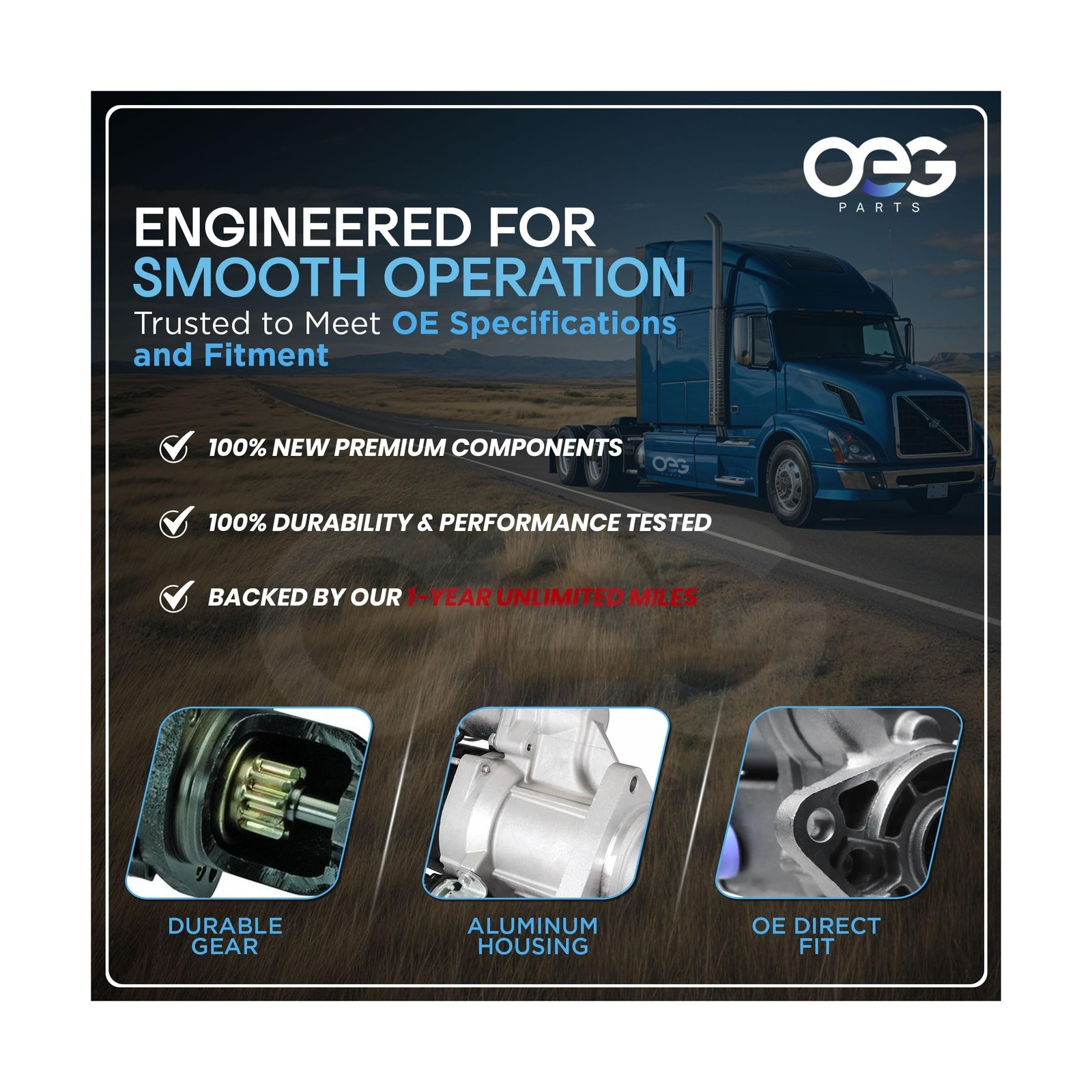 OEG Parts New Starter Compatible with GMC Diesel 6.6L Duramax, Compatible wit…