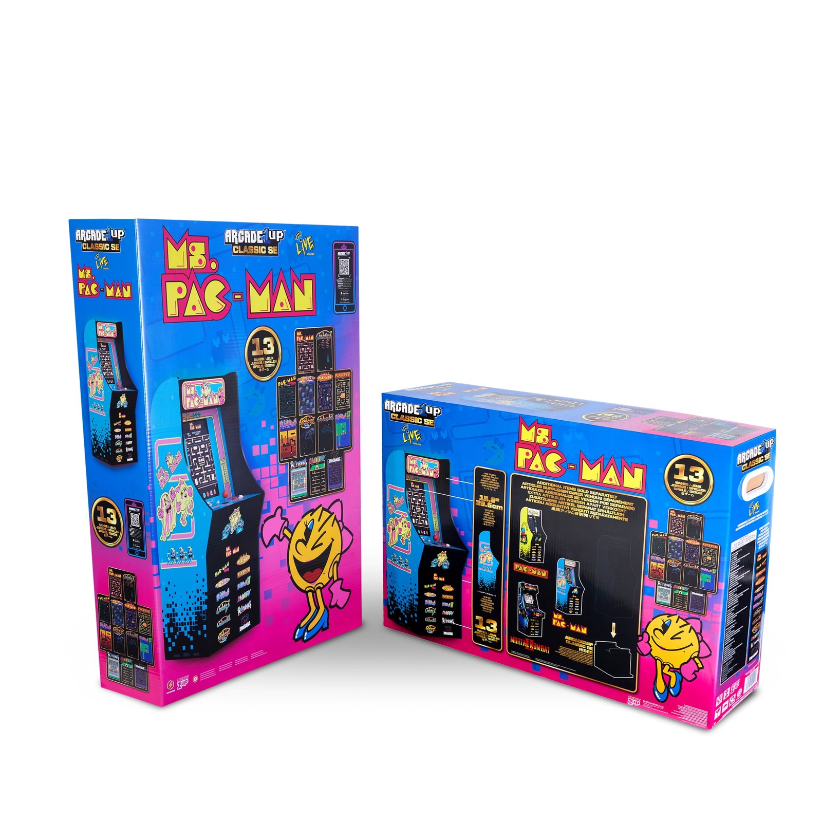 Ms. PAC – MAN Classic SE Arcade Machine – 4 – Foot Cabinet, 13 Classic Video Gam