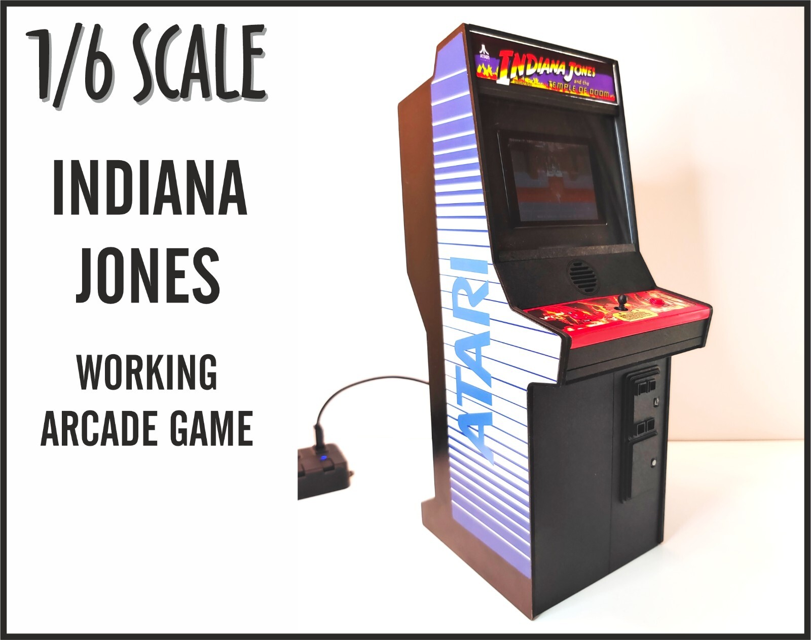 Indiana Jones 1/6 scale mini working arcade cabinet (Playscale, New Wave Toys).