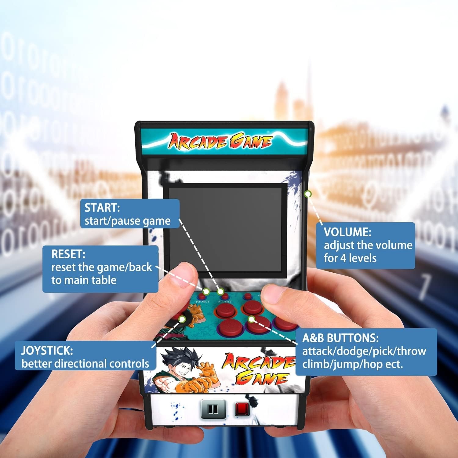 Mini Arcade Machine with 156 Classic Games and 2.8 Inch Color Display