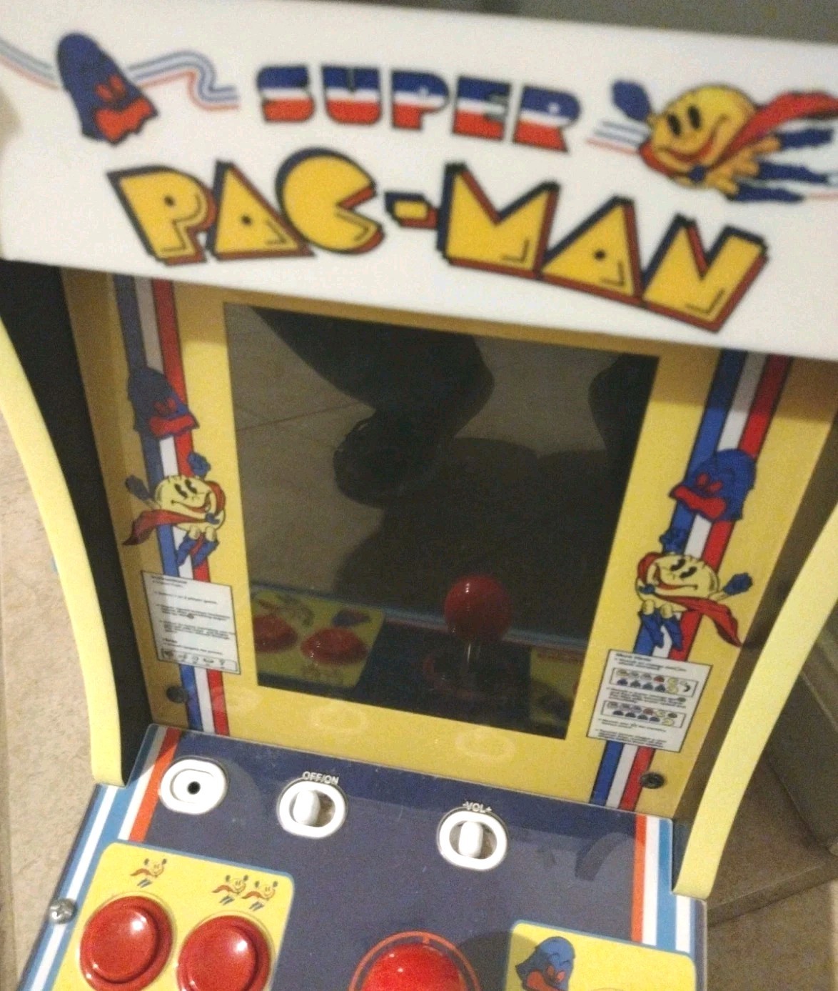 Super Pac-Man Tabletop Retro Arcade Game 4 Games in 1 Arcade-1-Up Works w Issue