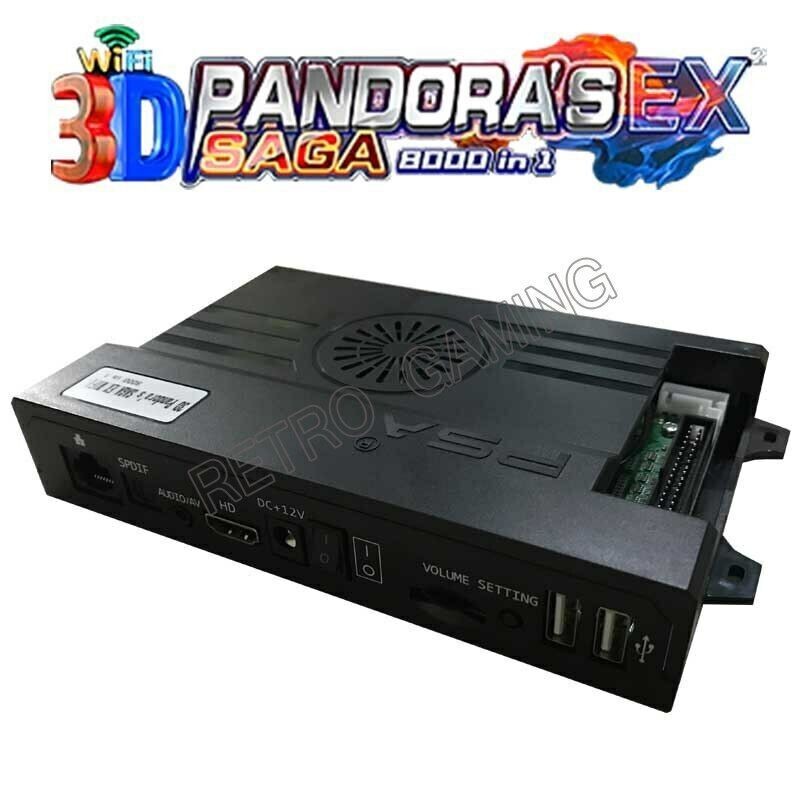 Pandora Box Saga EX 3D 8000 in 1 Arcade pcb DIY Kit usb wireless gamepad HDMI