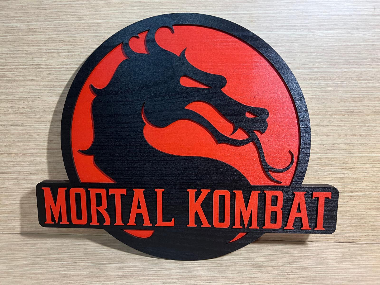 READ INFO- Logo Mortal Kombat Display Wood Wall Poster snes genesis xbox