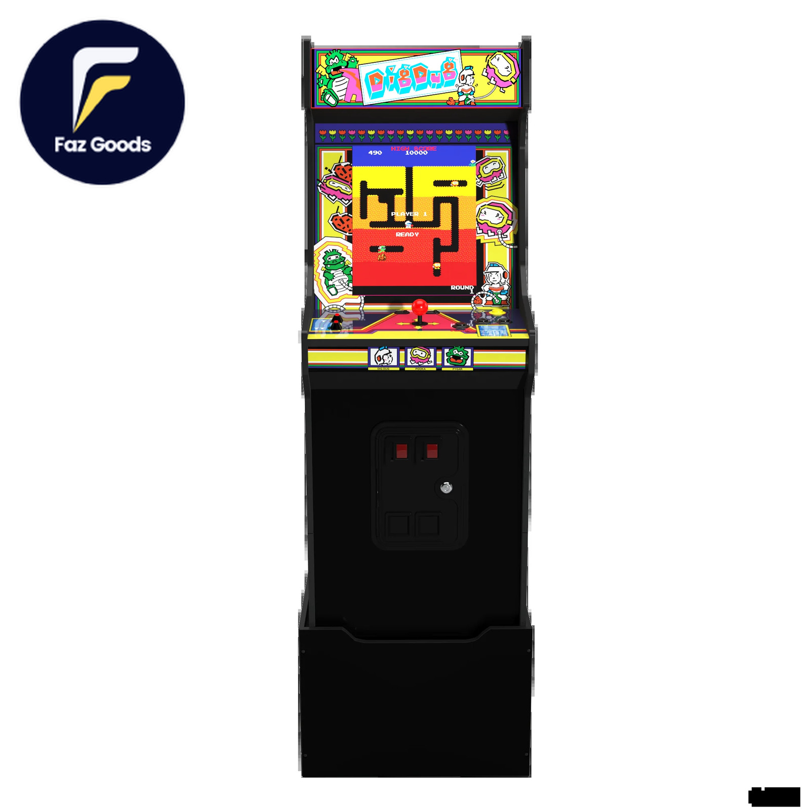 Arcade1Up Dig Dug Bandai Namco Legacy Edition Arcade with Riser and Light-Up Ma