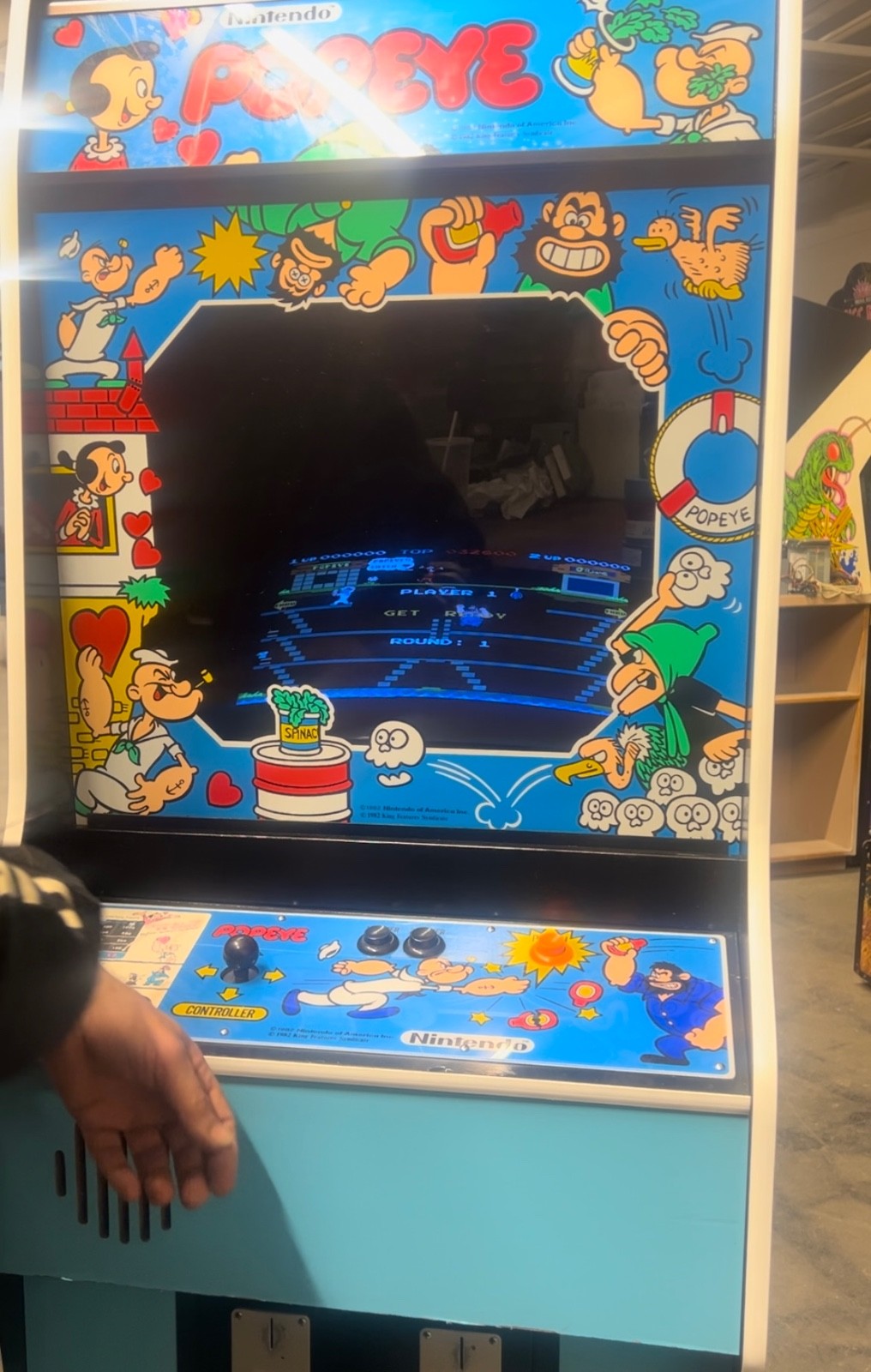POPEYE ARCADE MACHINE by NINTENDO 1982 (Excellent) *RARE*