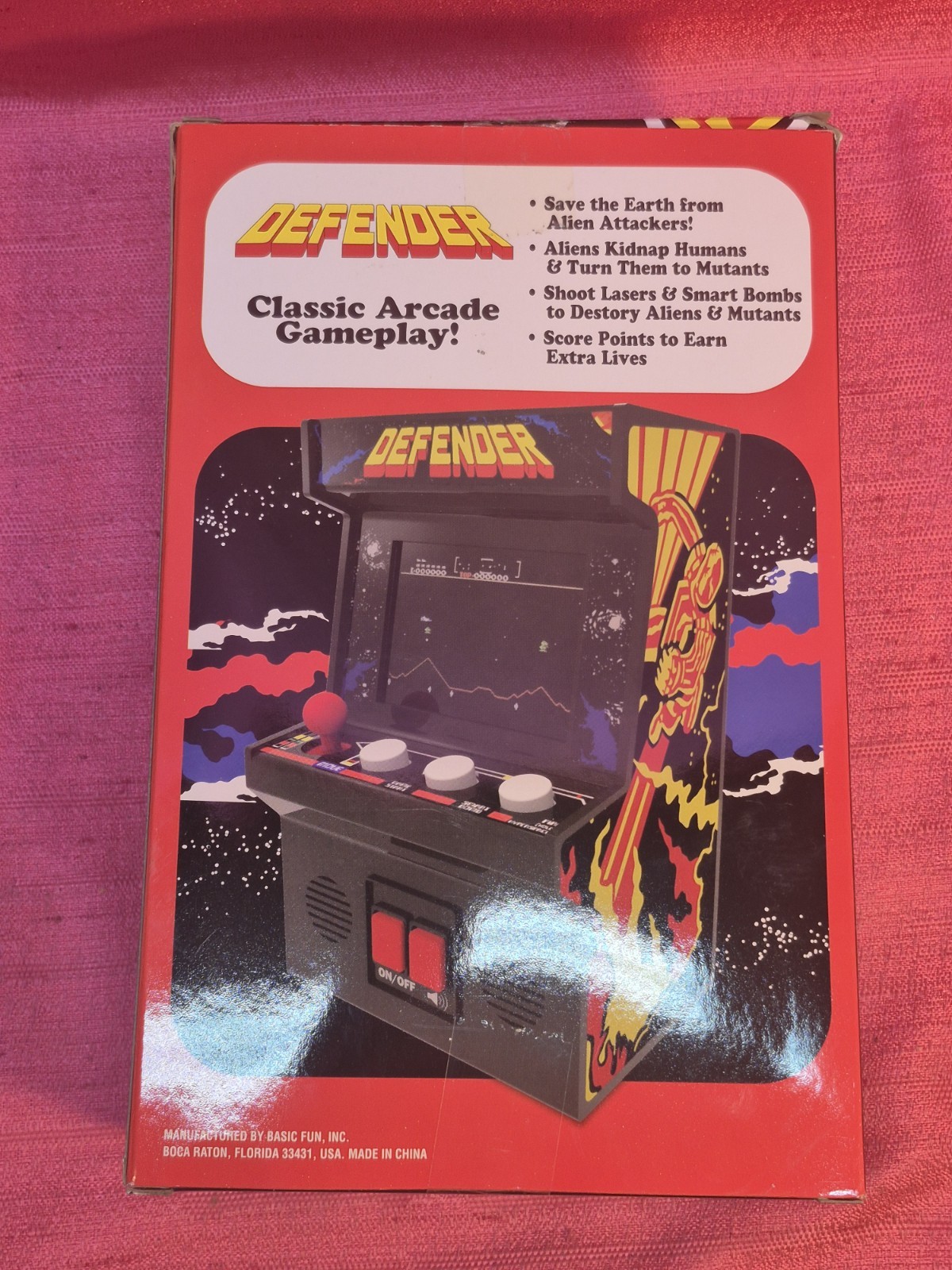 Basic Fun Arcade Classics #17 Defender Mini Arcade Cabinet Handheld NIB Tested
