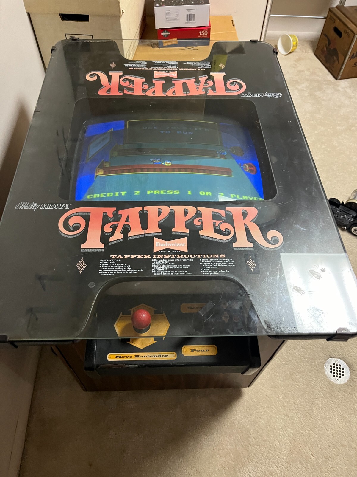 Budweiser TAPPER Arcade Machine Cocktail Video game used. Works Only 300 Made