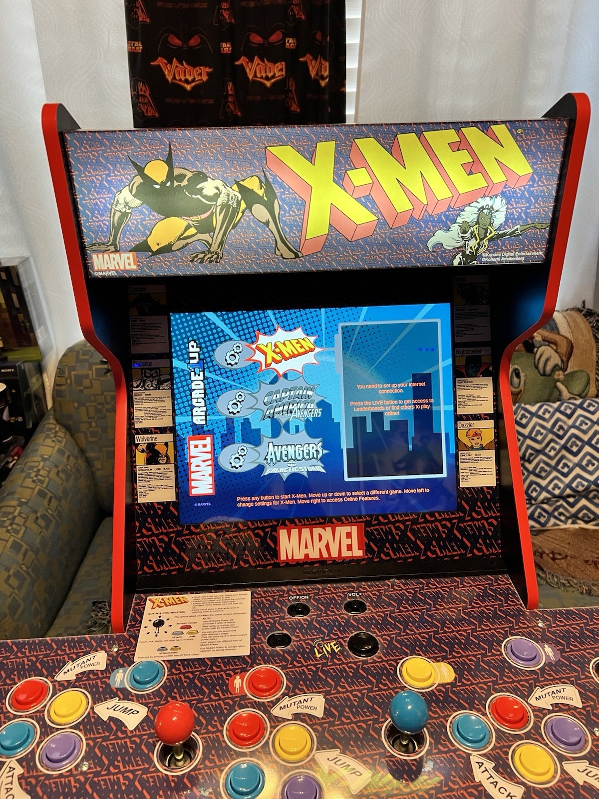 Arcade1Up Marvel X-Men 4 Player 3 Games Arcade Machine Stool & Riser RARE 🔥