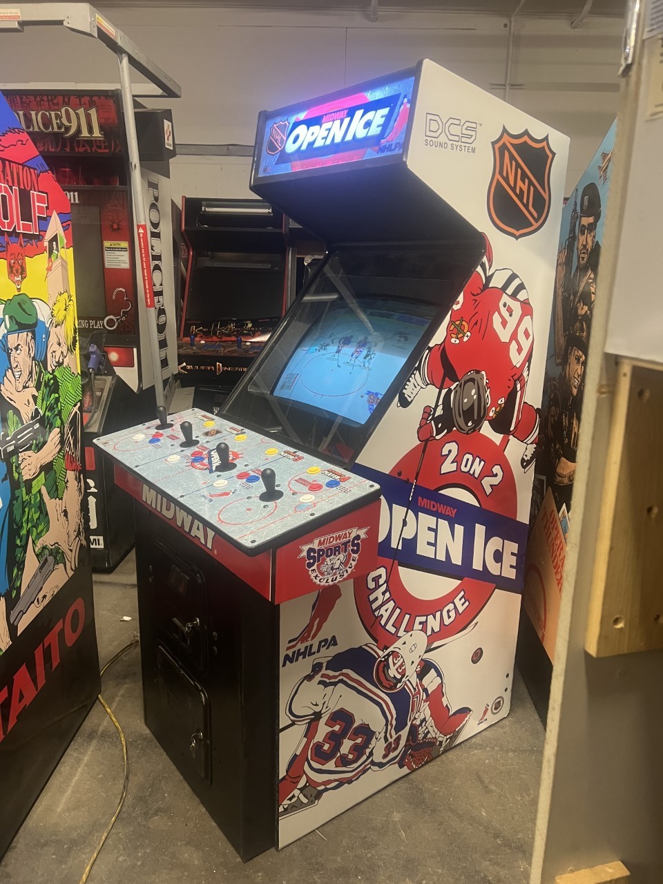 NHL OPEN ICE ARCADE MACHINE by MIDWAY 1995 – 4 PLAYER (Excellent Condition)