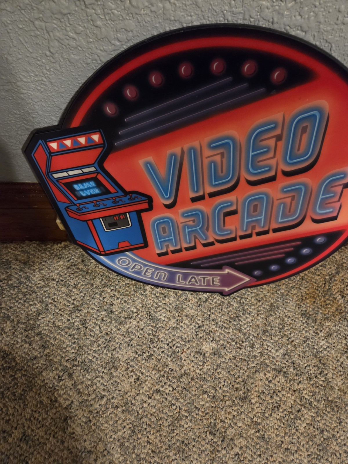 Video Arcade Game Room Sign Pinball Bar Vintage Style Wall Decor