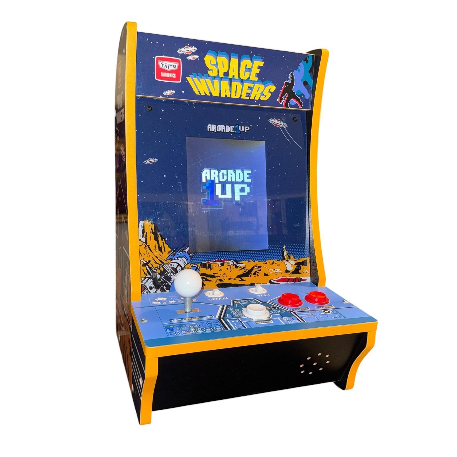 Space Invaders Counter-Cade Countertop Arcade 1UP TESTED WORKING Taito VideoGame