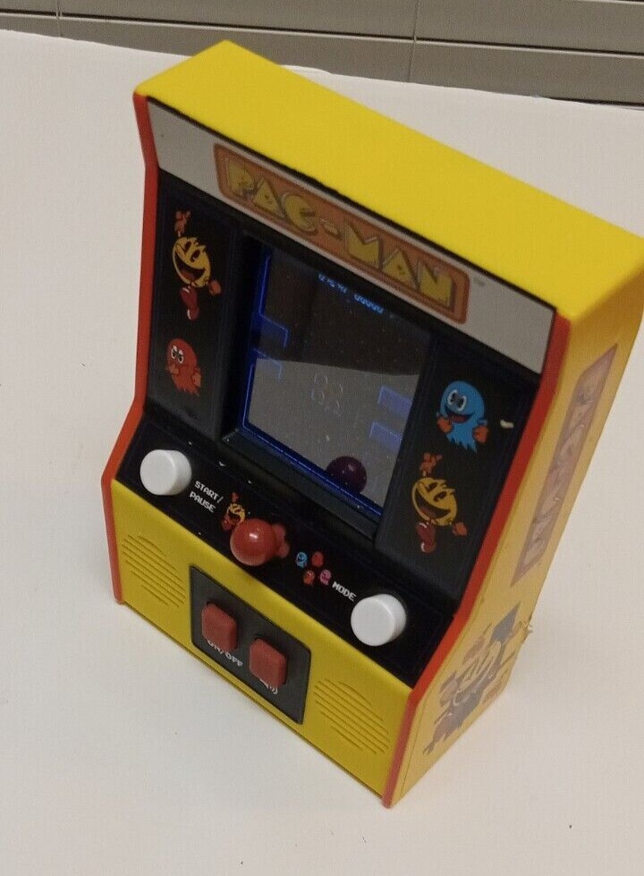 Mini Pac-man Handheld Arcade Game Pacman Bandai Namco. Works. batteries included