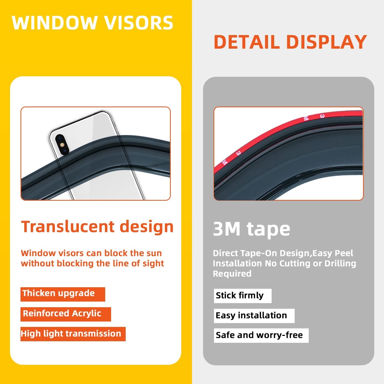 Window Visor Rain Guards Compatible with 1988-2000 Chevy GMC C10 C1500 C2500 …