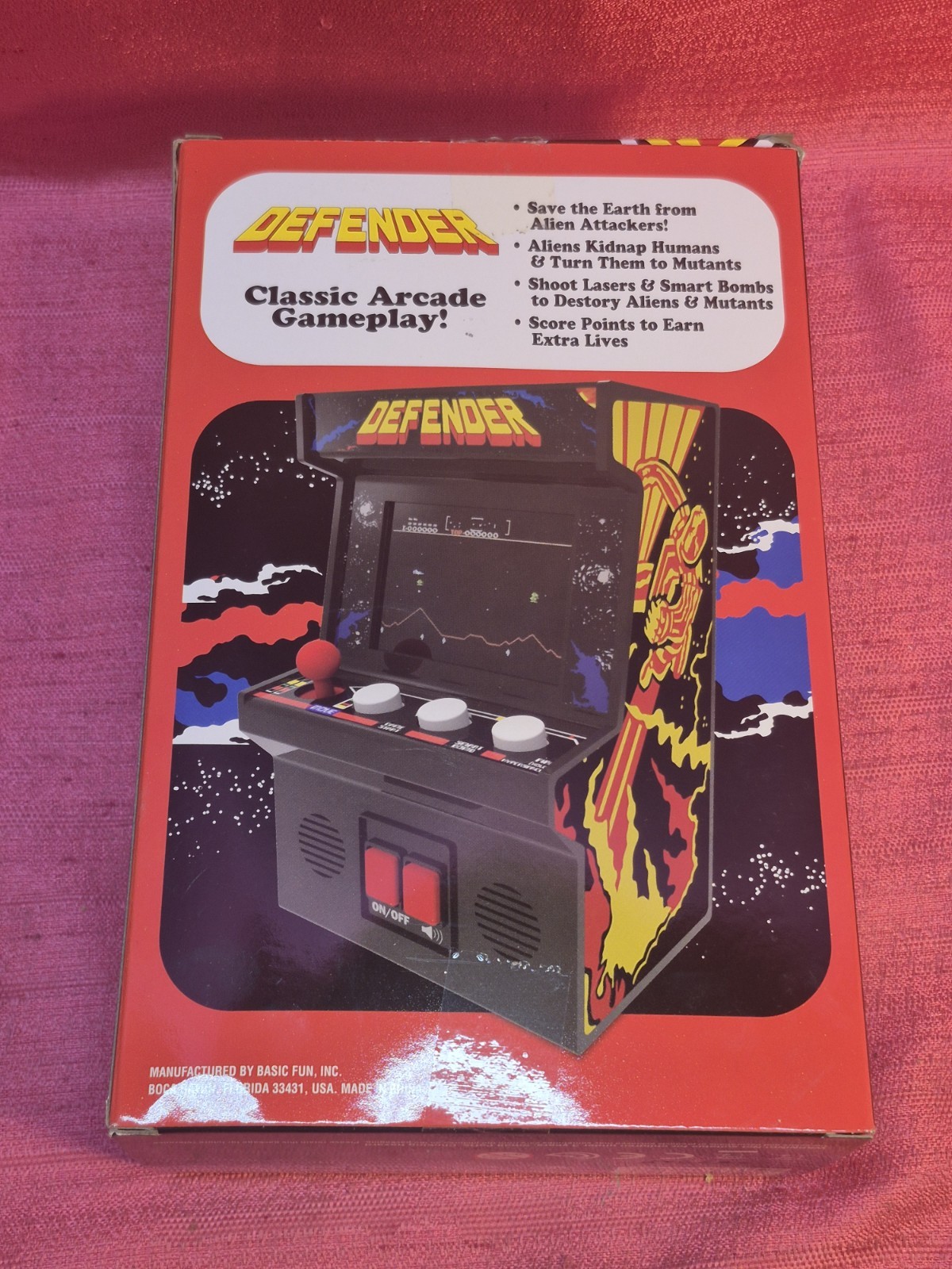 Basic Fun Arcade Classics #17 Defender Mini Arcade Cabinet Handheld NIB Tested