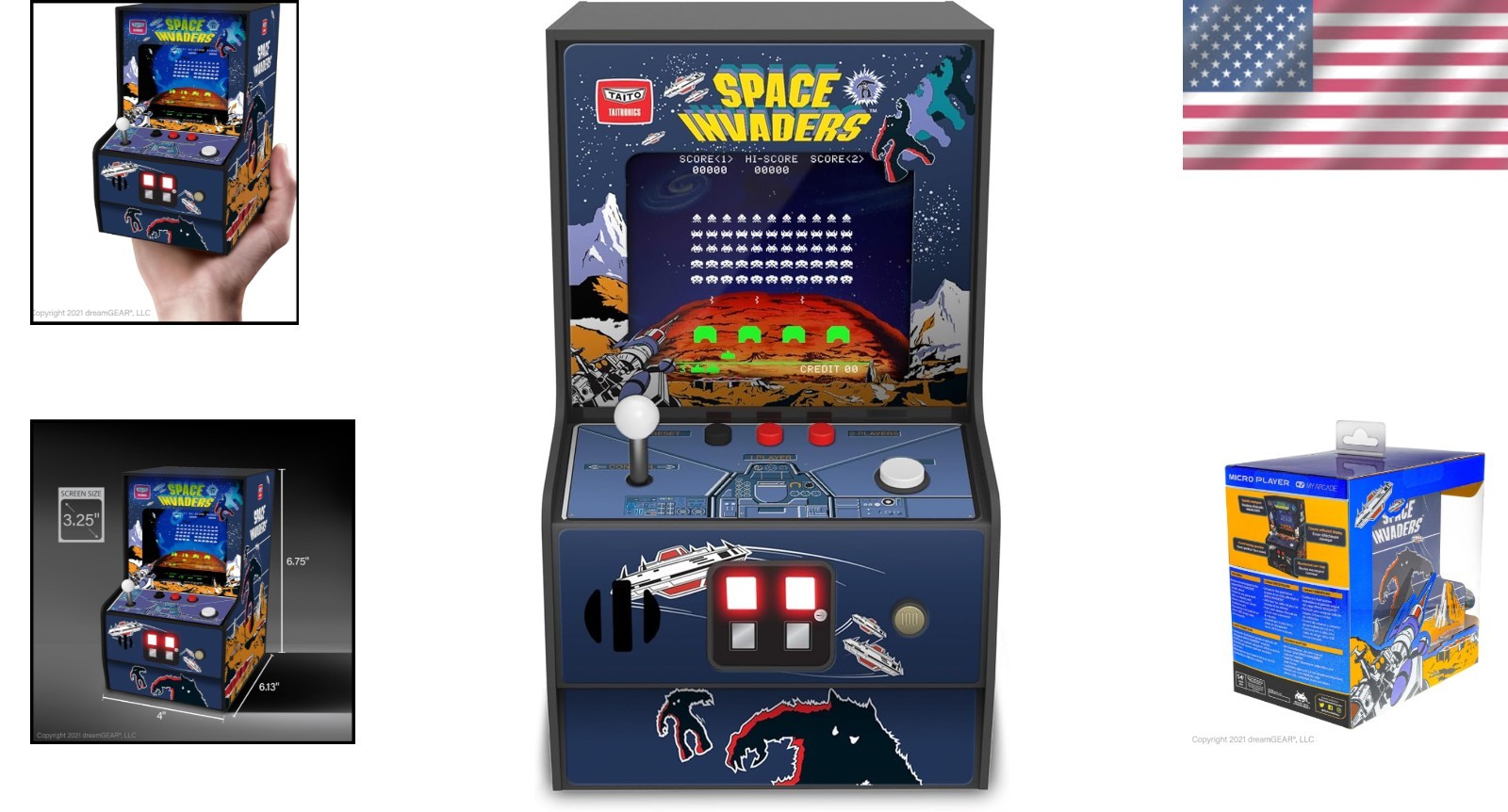 Space Invaders Mini Arcade: Playable Game, 6.75″
