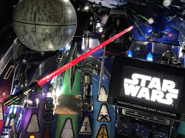 Star Wars SW Pinball Machine RED GLOWING LIGHT SABER LED mod Stern