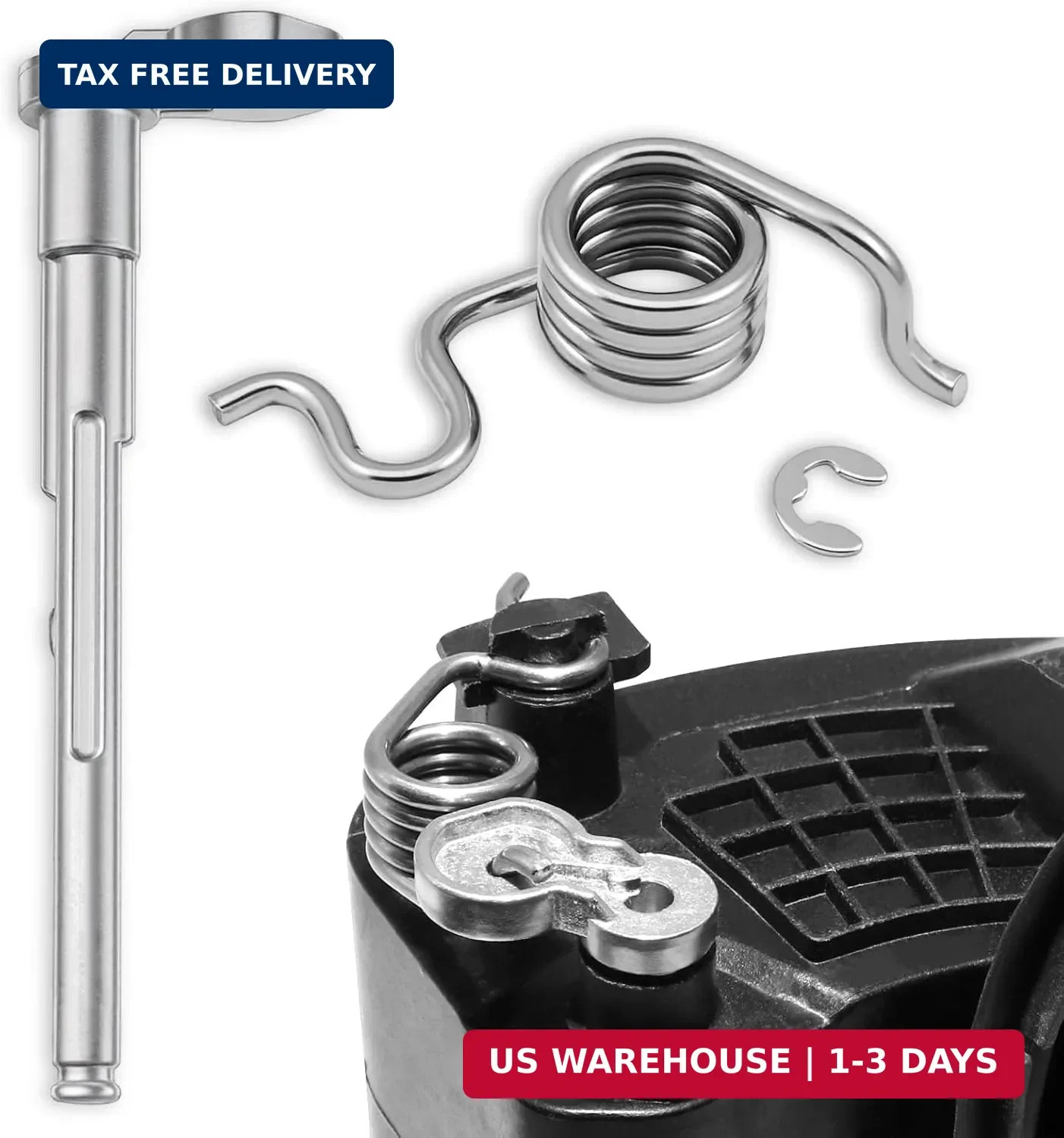 Permanent Fuel Tank Repair Kit, Fuel Door Hinge Pin with Gas Door Spring | for 2