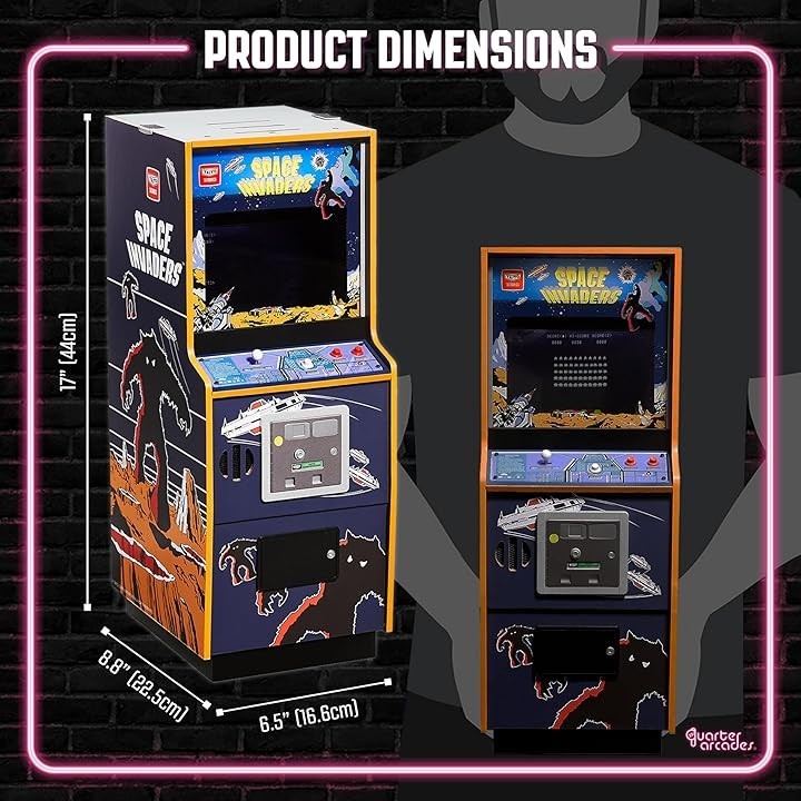 Numskull Quarter Arcades – Space Invaders Mini Arcade – 1/4 Scale Original ROM