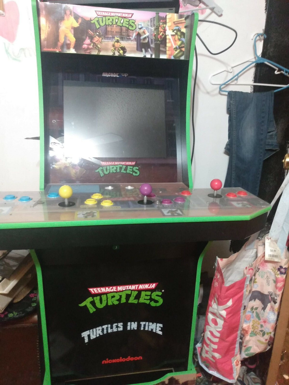 Arcade1Up Teenage Mutant Ninja Turtles Arcade Cabinet Machine with Riser