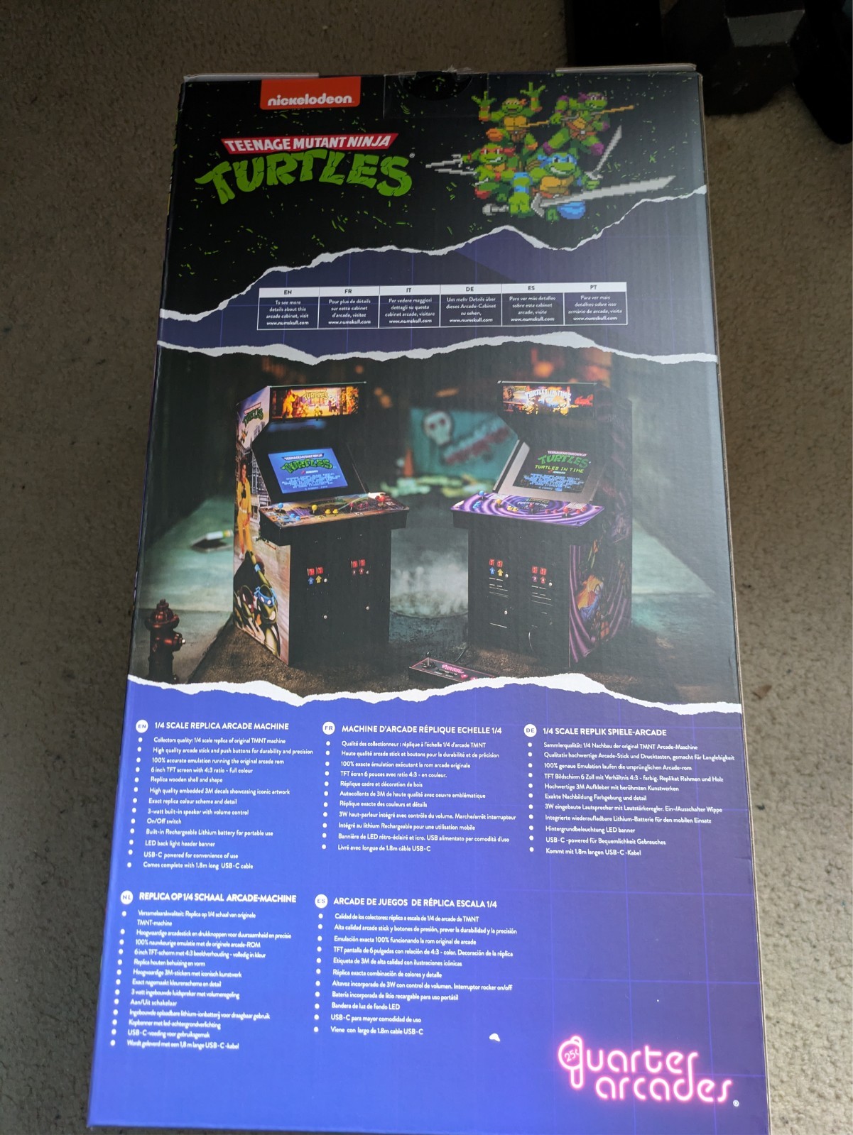 Box ONLY for Quarter Arcades Teenage Mutant Ninja Turtles in Time Arcade Game