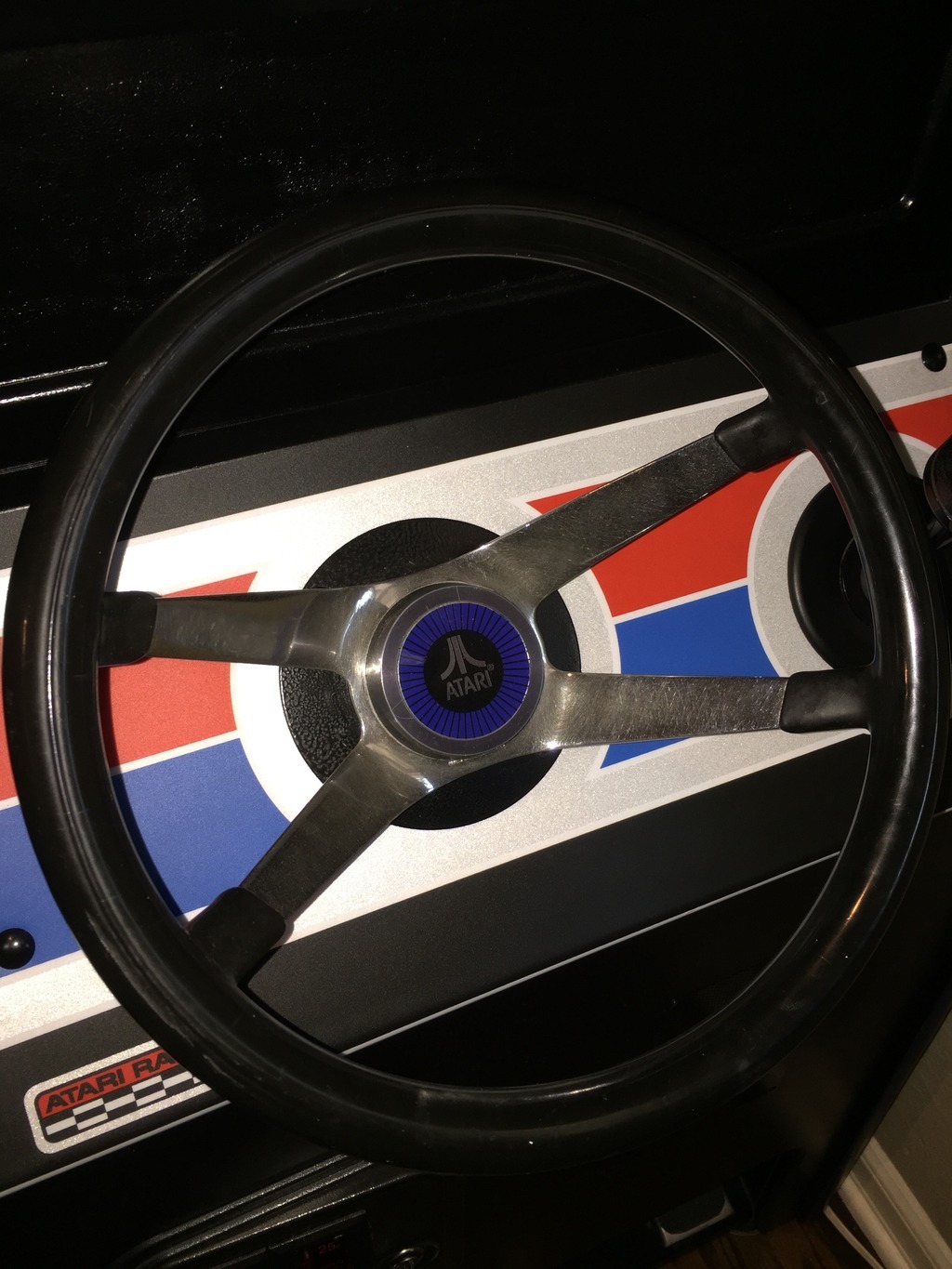 Arcade Atari Steering Wheel Center Decal Sticker – Pole Position – DARK BLUE!
