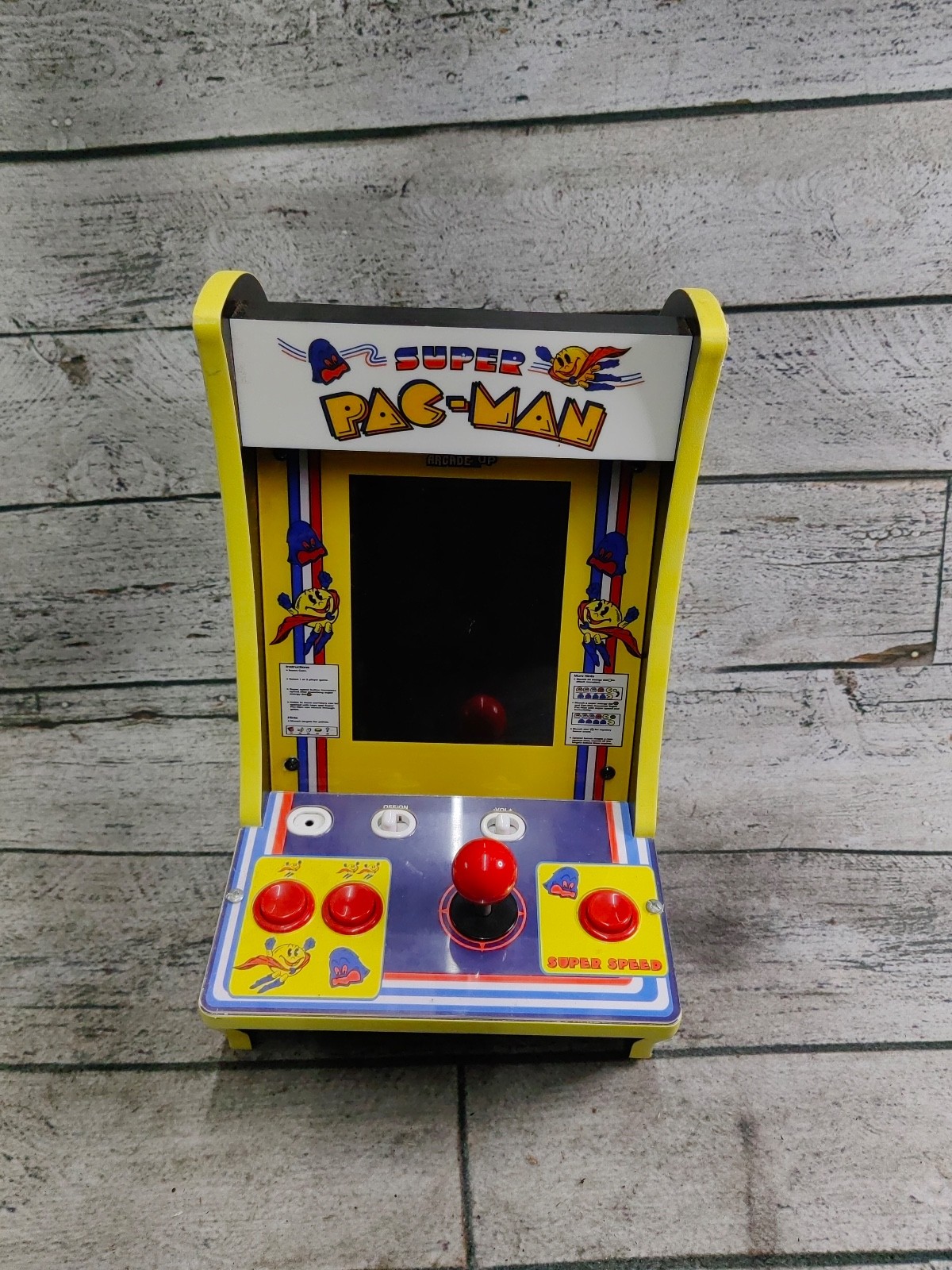 Arcade1UP Super PAC-Man Counter Top Arcade Machine 4 Games PAC-C-01334 Tested