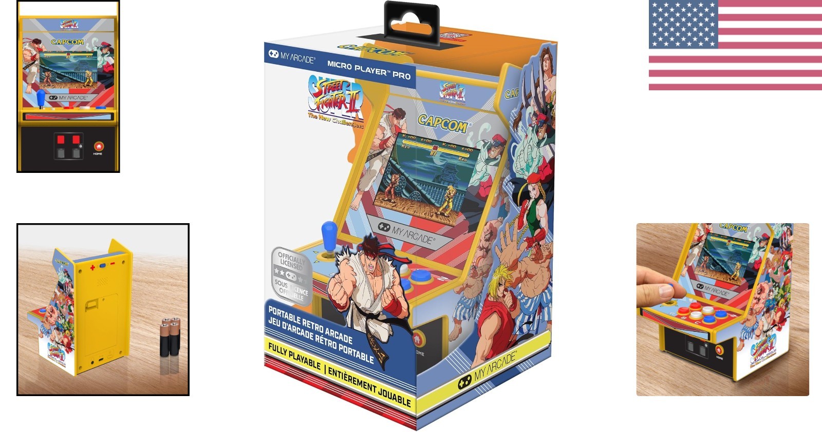Portable Retro Arcade: Super Street Fighter II Micro Player with USB Power