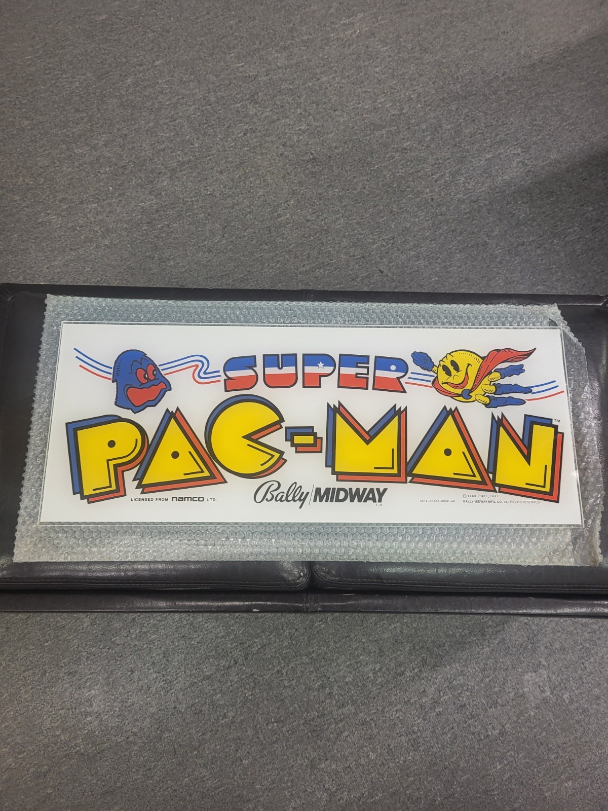 Super Pac-Man arcade header marquee translight