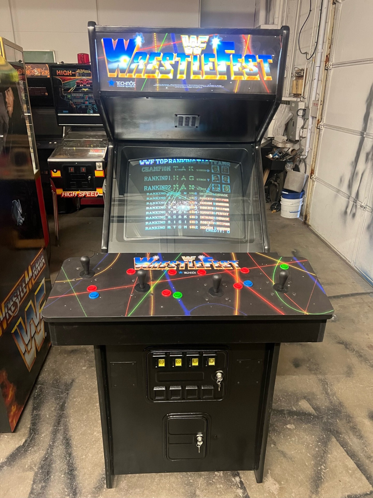 WRESTLEFEST ARCADE MACHINE by TECHNOS 1991 (Excellent Condition)