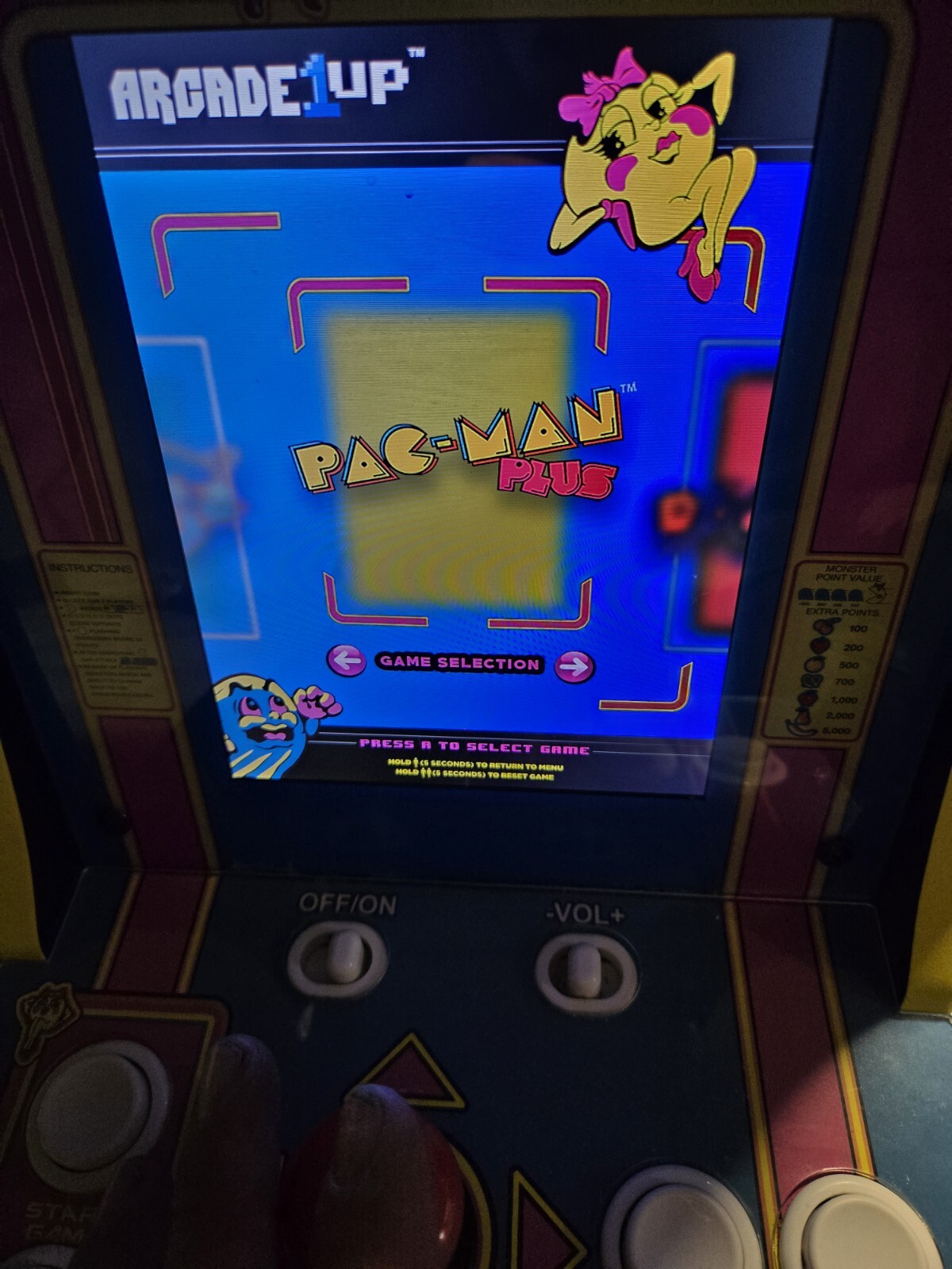 Arcade 1up 8296 Ms Pac-Man & PAC-Man plus,galaga Tabletop Arcade GameSystem 16″