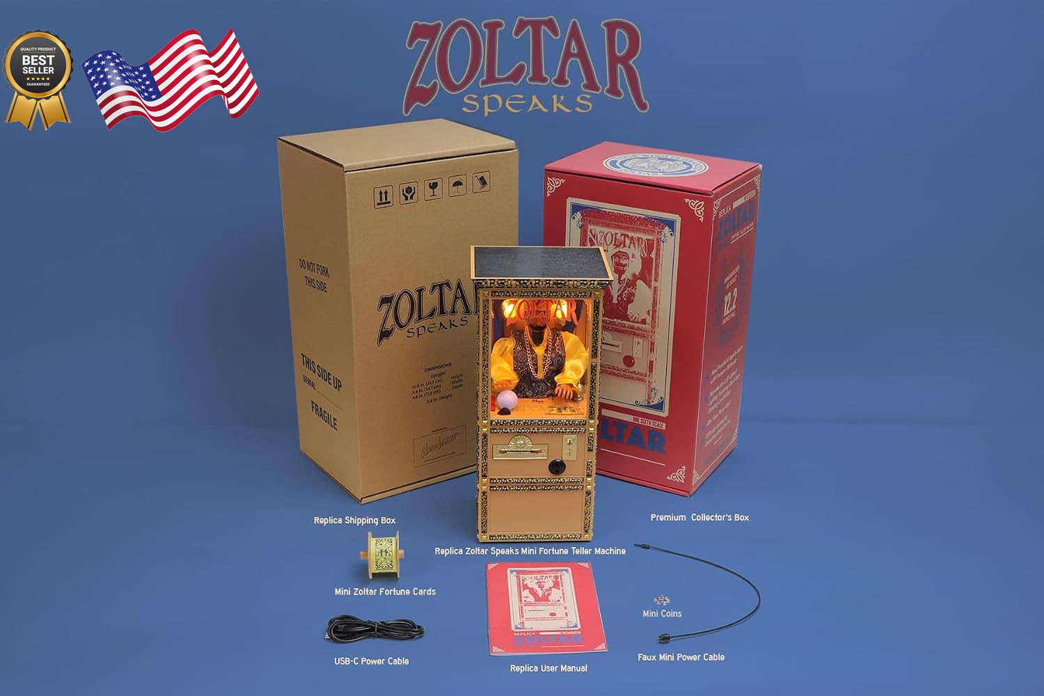 Zoltar Speaks Mini Replica Fortune Teller Machine 1/6 Scale Fully Animated