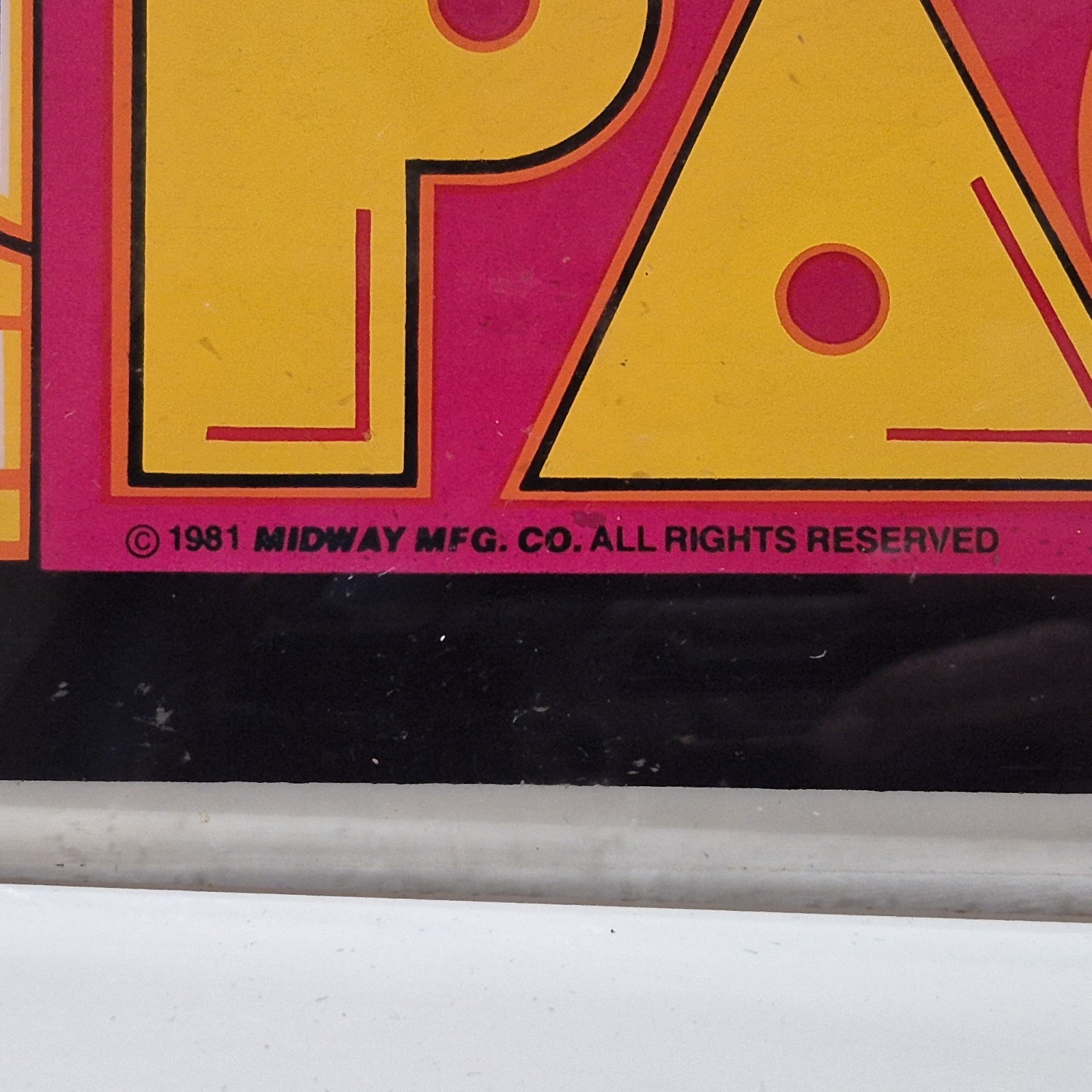 Vintage Ms. Pac-Man Video Game Arcade Sign Marquee Cabinet 1981 Midway Bally