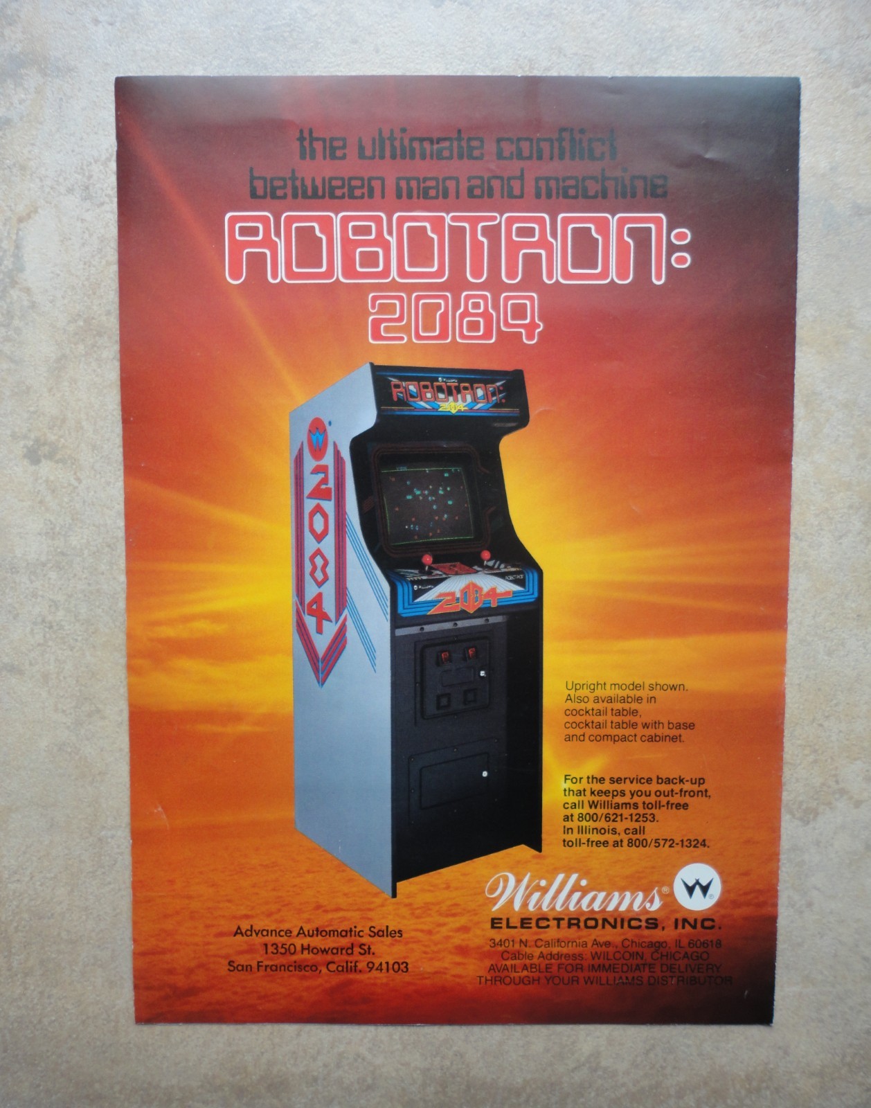Original Robotron: 2084 Arcade Flyer – Williams – 1982