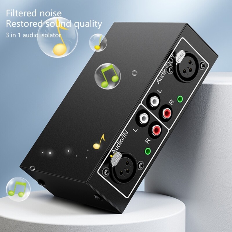 HiFi Stereo Audios Splitter Box 4 in 1 Out Bidirectional Noiseless RCAs LR