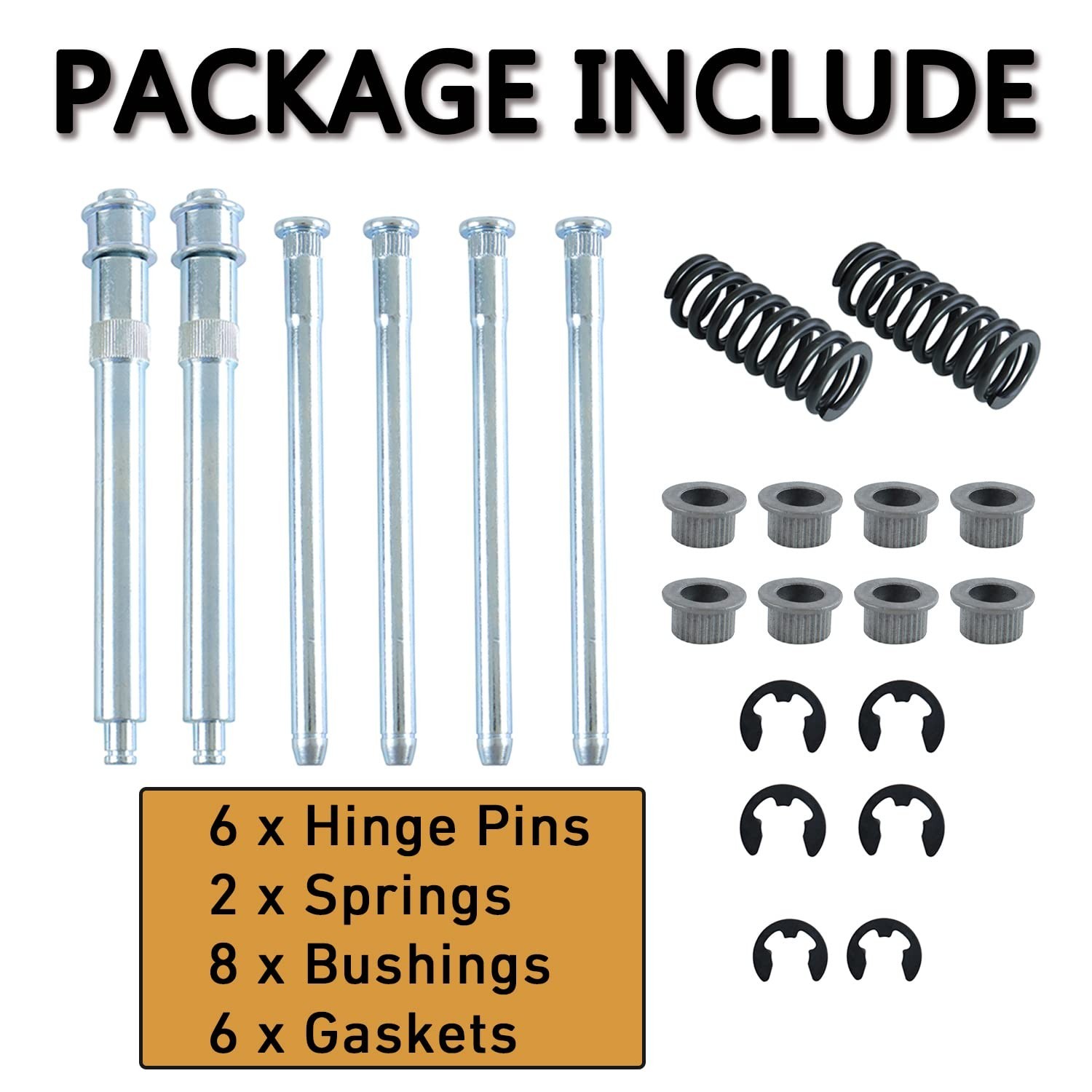 Door Hinge Pin Bushing Repair Kit with Spring for Chevrolet GMC C1500 C2500 K150