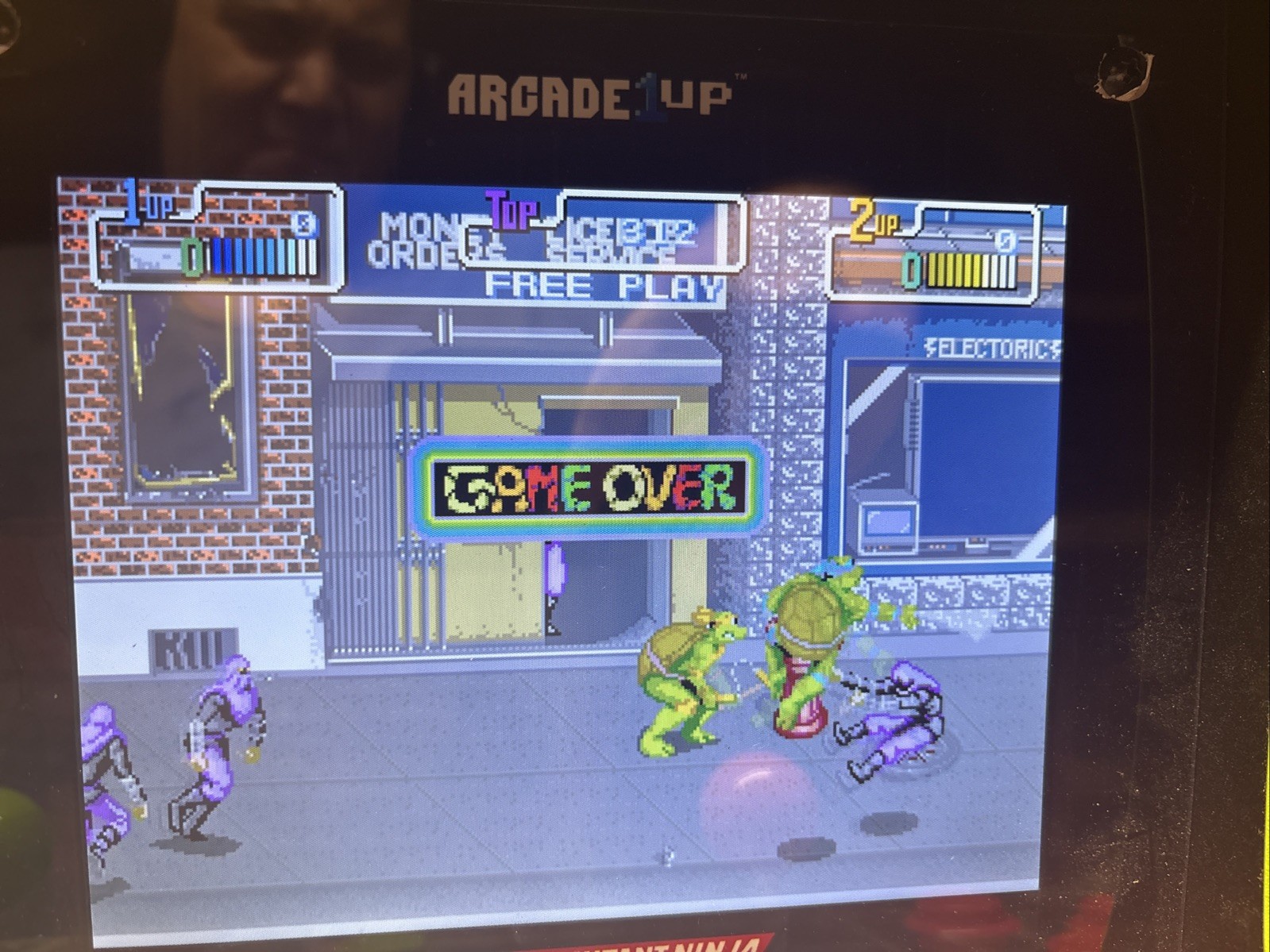 Arcade1Up Teenage Mutant Ninja Turtles Countercade 2 Games in 1 Cabinet