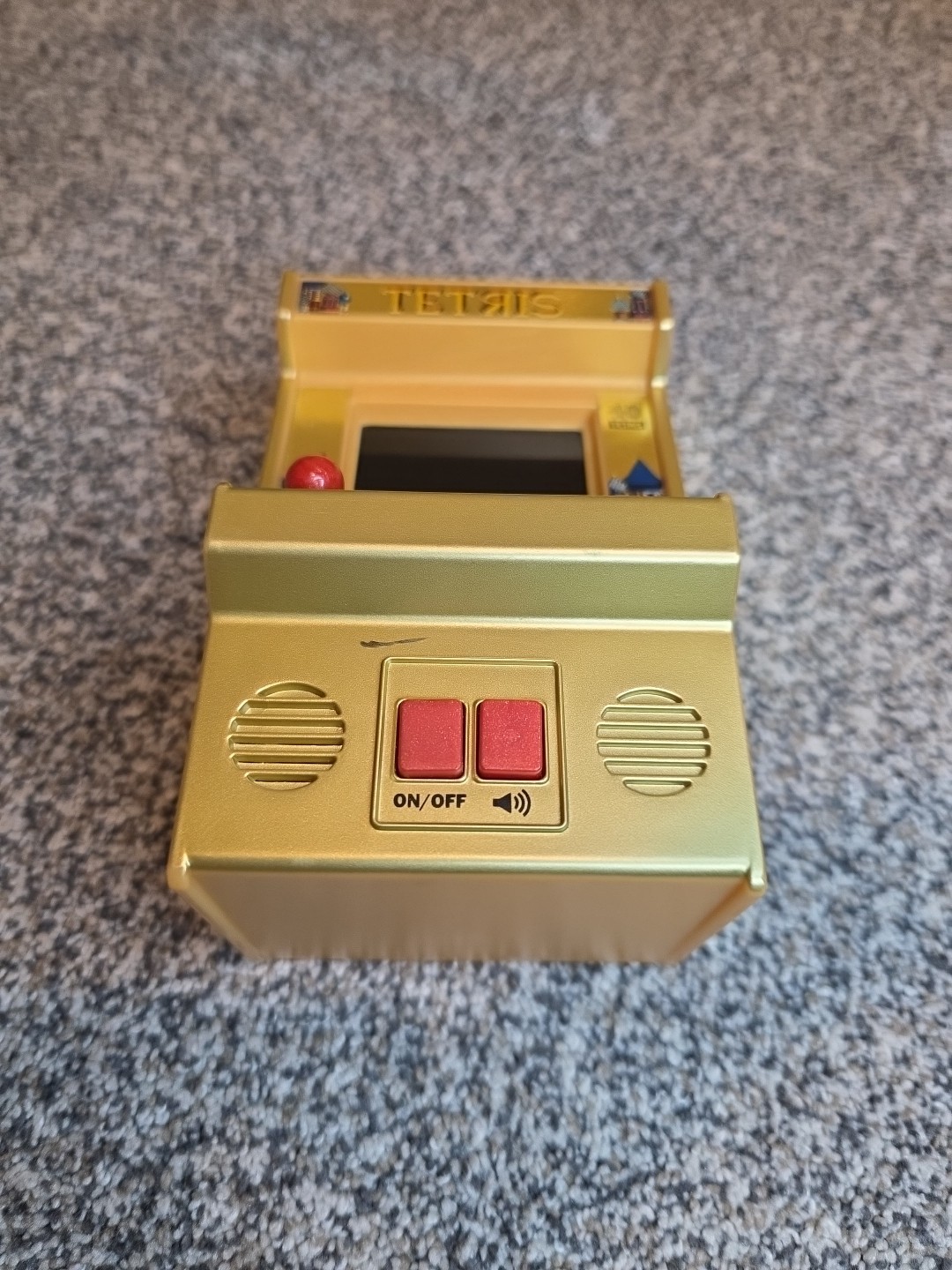 Tetris Hand Held Classic Arcade GOLD Mini Retro VIDEO Game TESTED WORKS FUN