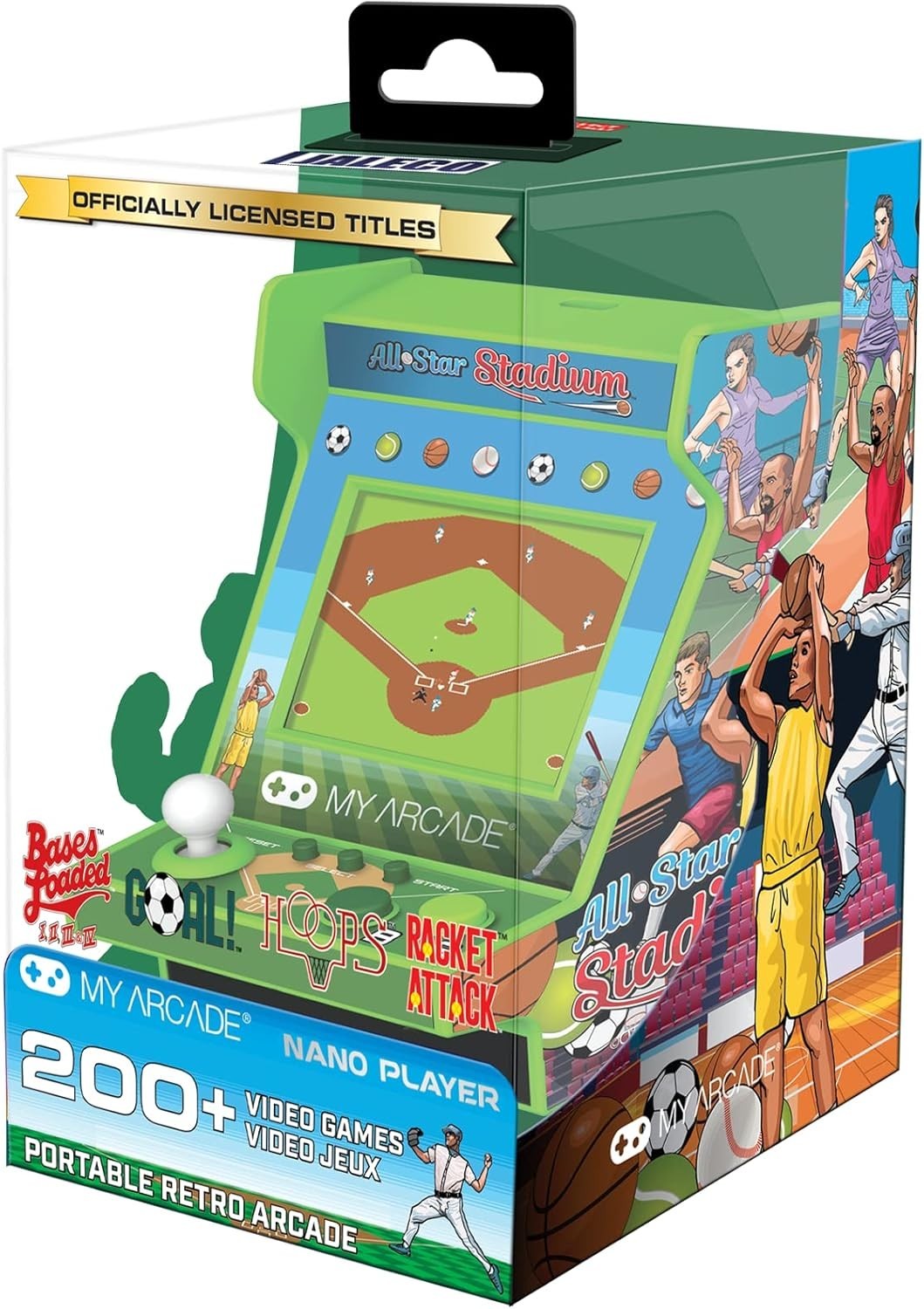 All Star Stadium Nano Player – Portable Mini Arcade w/207 Retro Games, 2.4″ S…