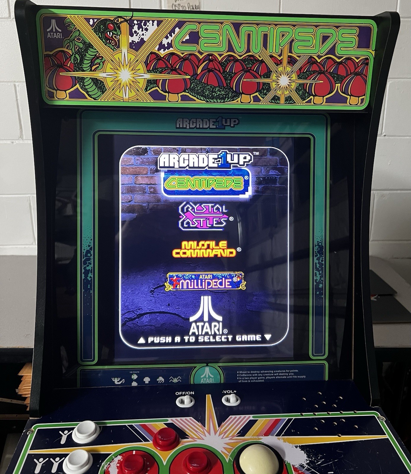 Arcade1Up Centipede 4-in-1 Cabinet: Millipede, Missile Command, Crystal Castles