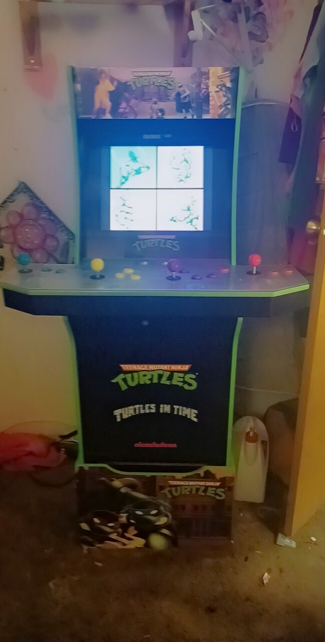 Arcade1Up Teenage Mutant Ninja Turtles Arcade Cabinet Machine with Riser