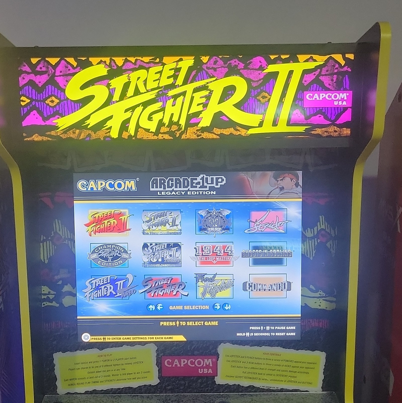 Arcade1Up Street Fighter II Capcom Video Arcade Machine Cabinet Reproduction